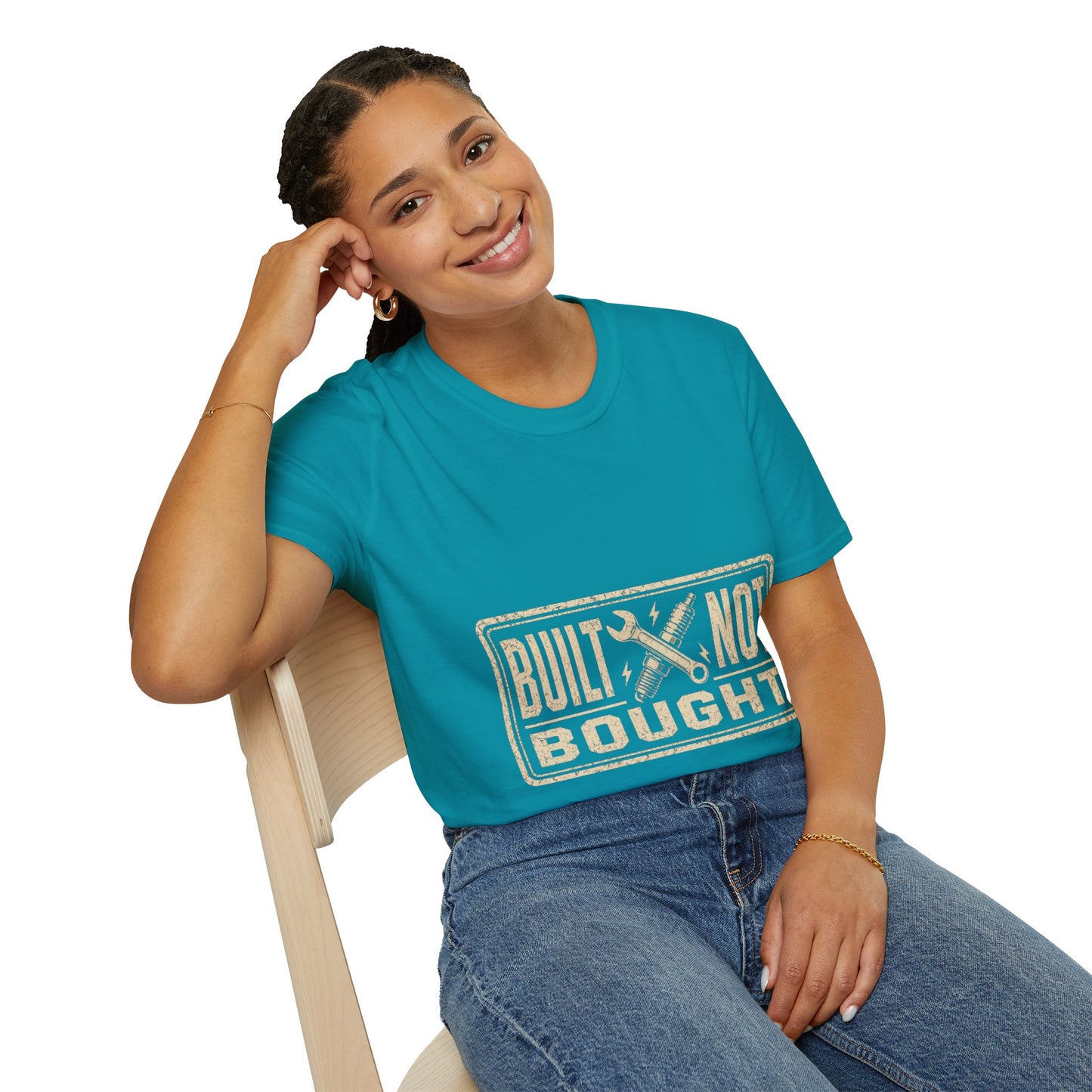 Built Not Bought T-Shirt — Vintage Mechanic Workwear Tee