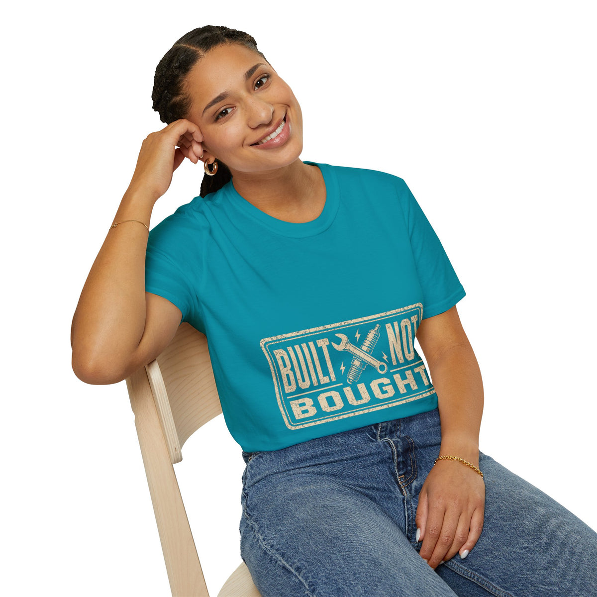 Built Not Bought T-Shirt — Vintage Mechanic Workwear Tee
