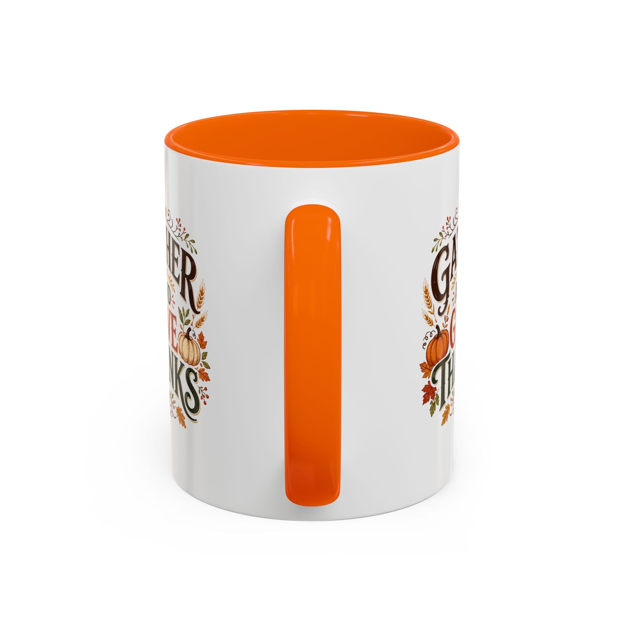 Thanksgiving Mug Gather and Give Thanks Coffee Mug — Thanksgiving Accent Mug