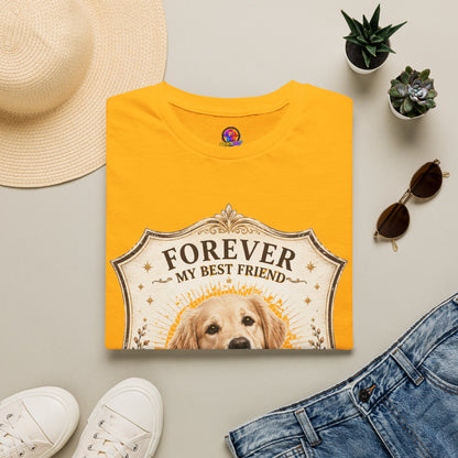 Dog Memorial T-Shirt — "Forever My Best Friend" Personalized Golden Retriever Tribute