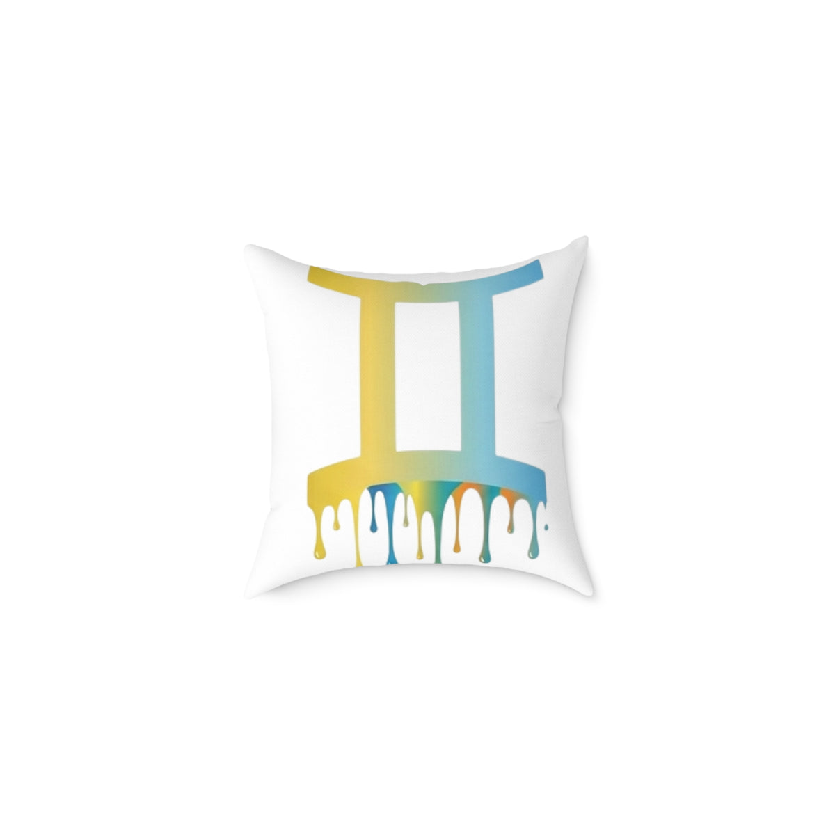 Gemini Zodiac Dripping Astrological Square Poly Canvas Pillow