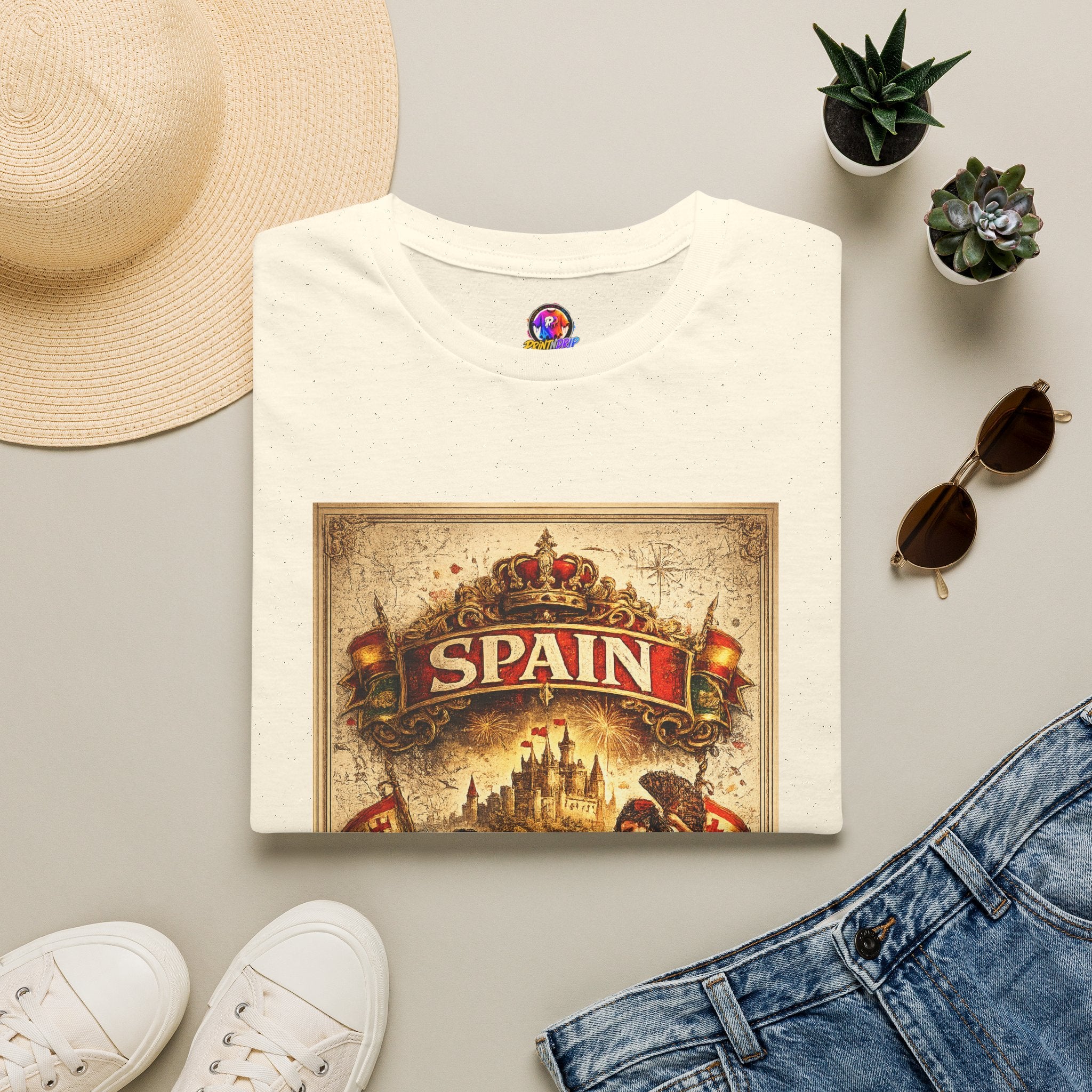 Spain Vintage Travel Graphic T‑Shirt — Retro Spanish Landmark Tee