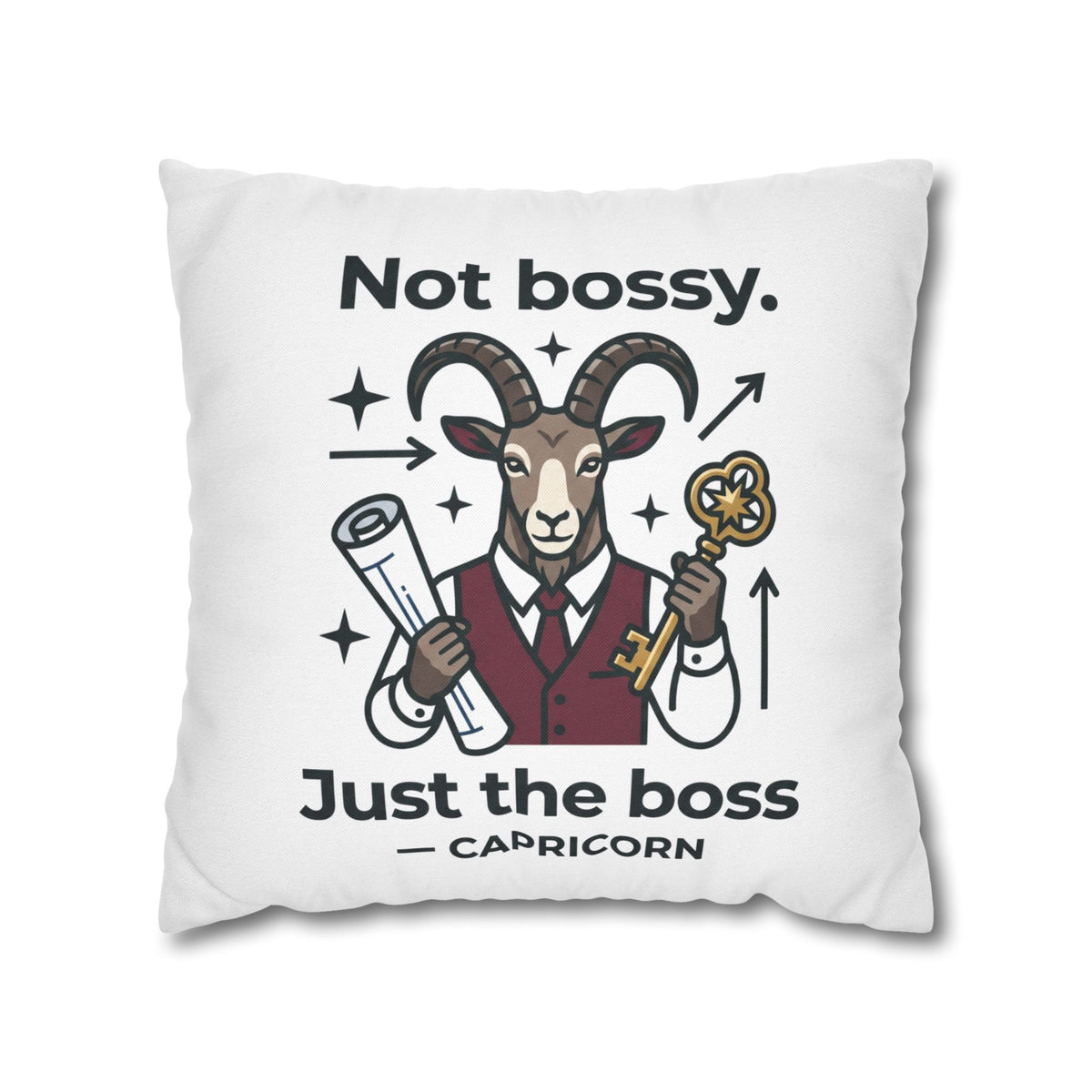 Capricorn Pillowcase — “Not Bossy, Just the Boss” Zodiac Gift