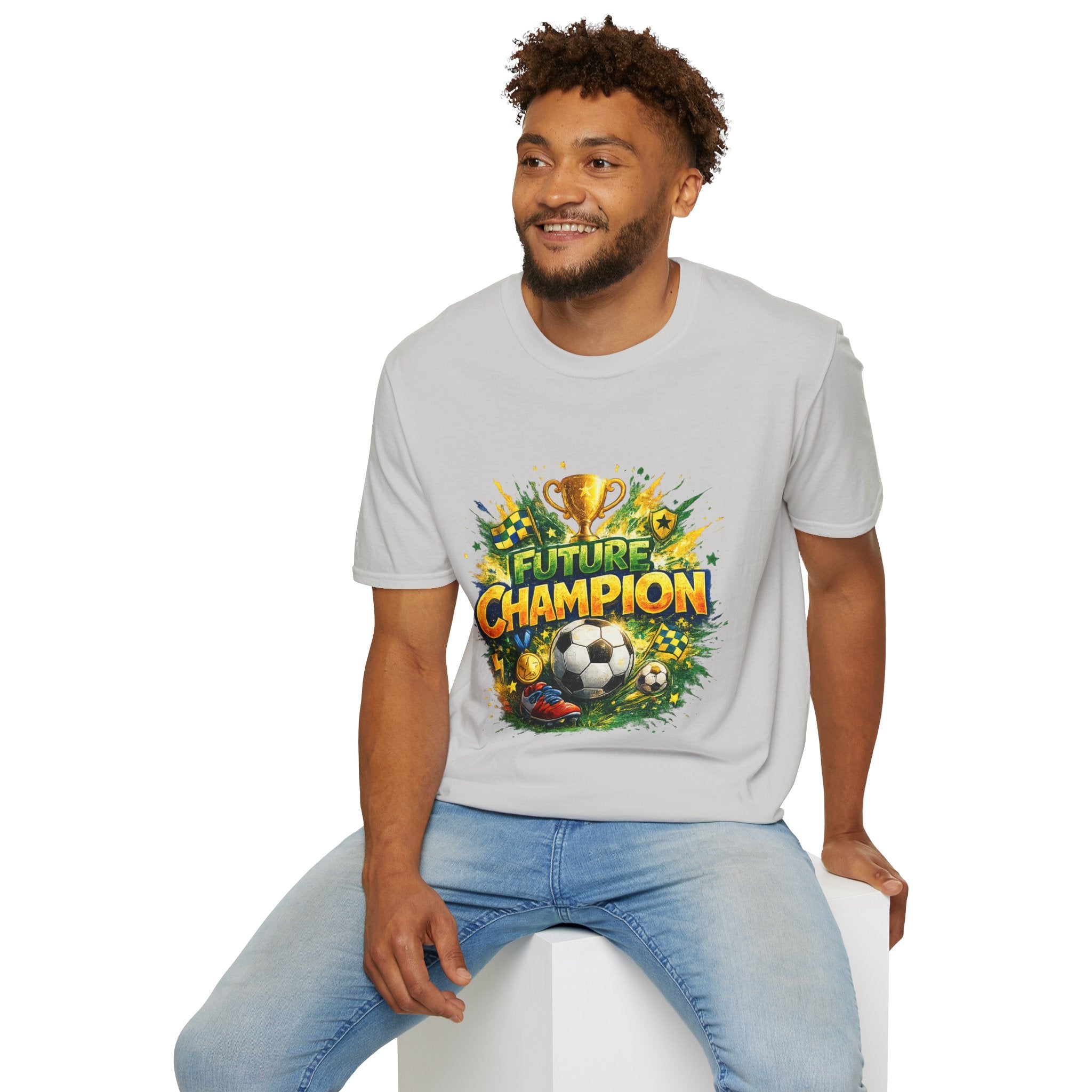 Kids Future Champion Soccer T-Shirt — Kids’ Sports Trophy Graphic Tee