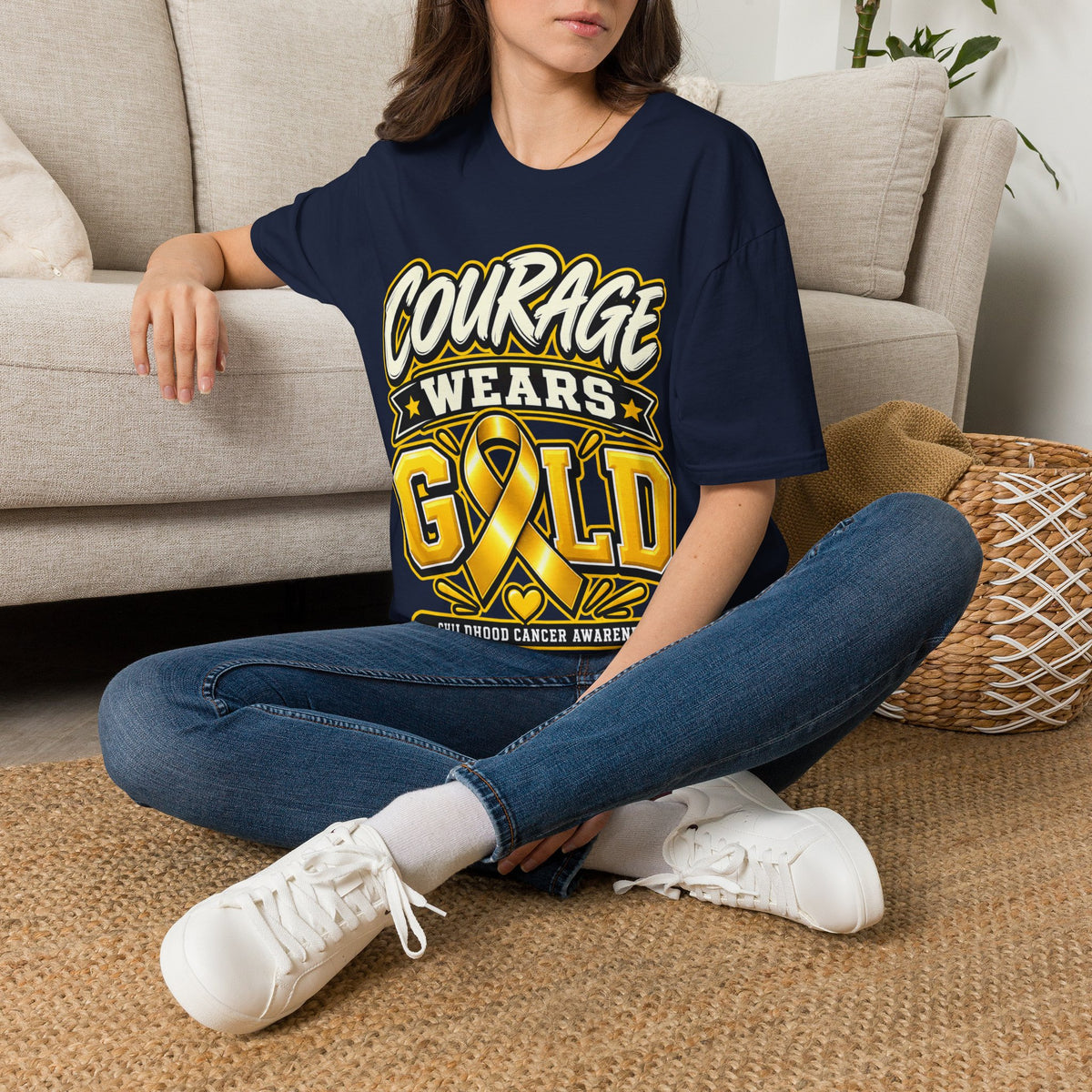 Childhood Cancer Awareness T-Shirt — "Courage Wears Gold"