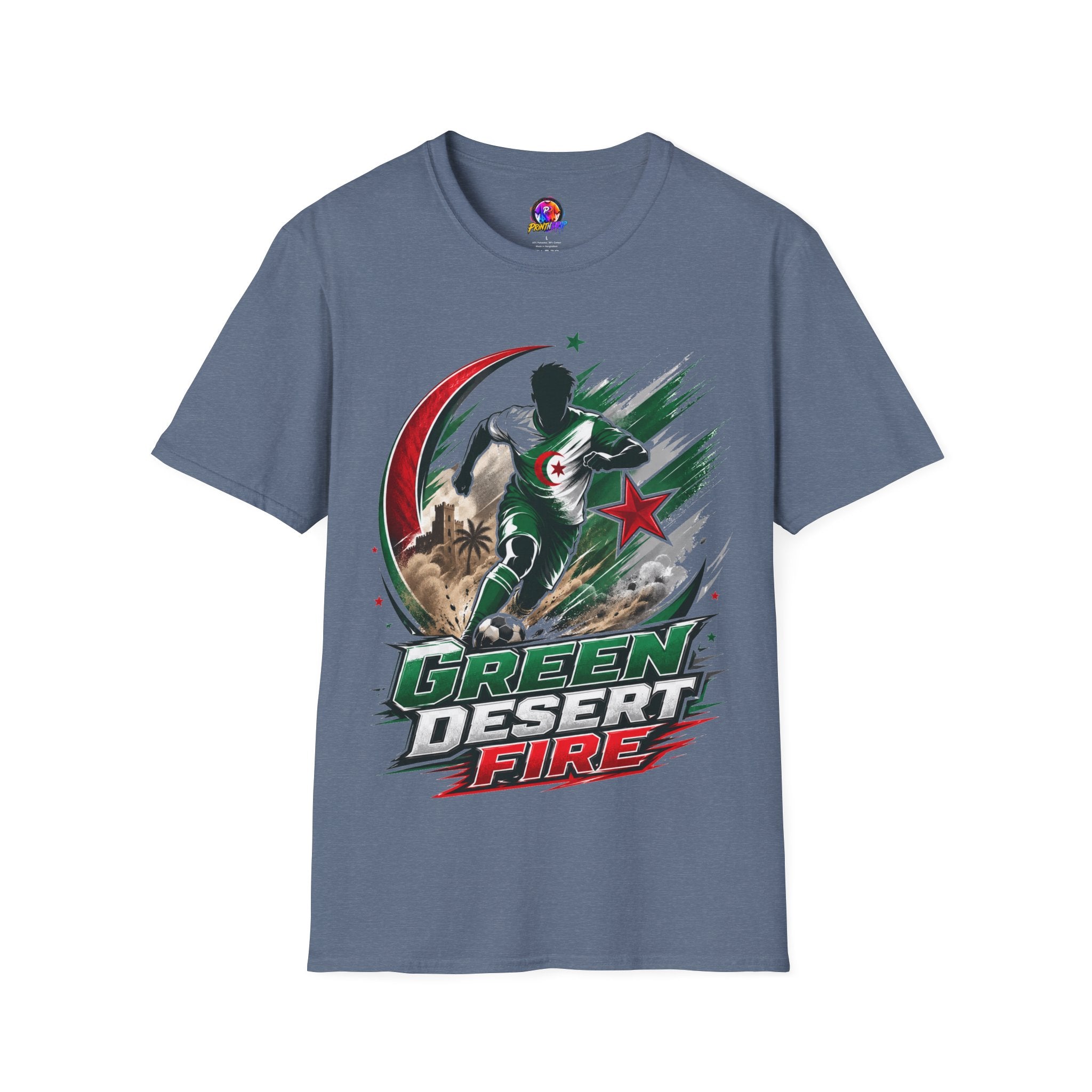 Algeria Football Fan Tee — "Green Desert Fire" Soccer Shirt
