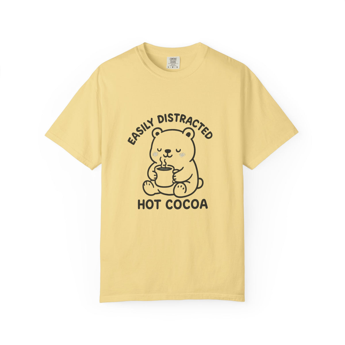 Hot Cocoa Bear T-Shirt — "Easily Distracted" Cute Winter Graphic Tee - Trending Now - October 2026