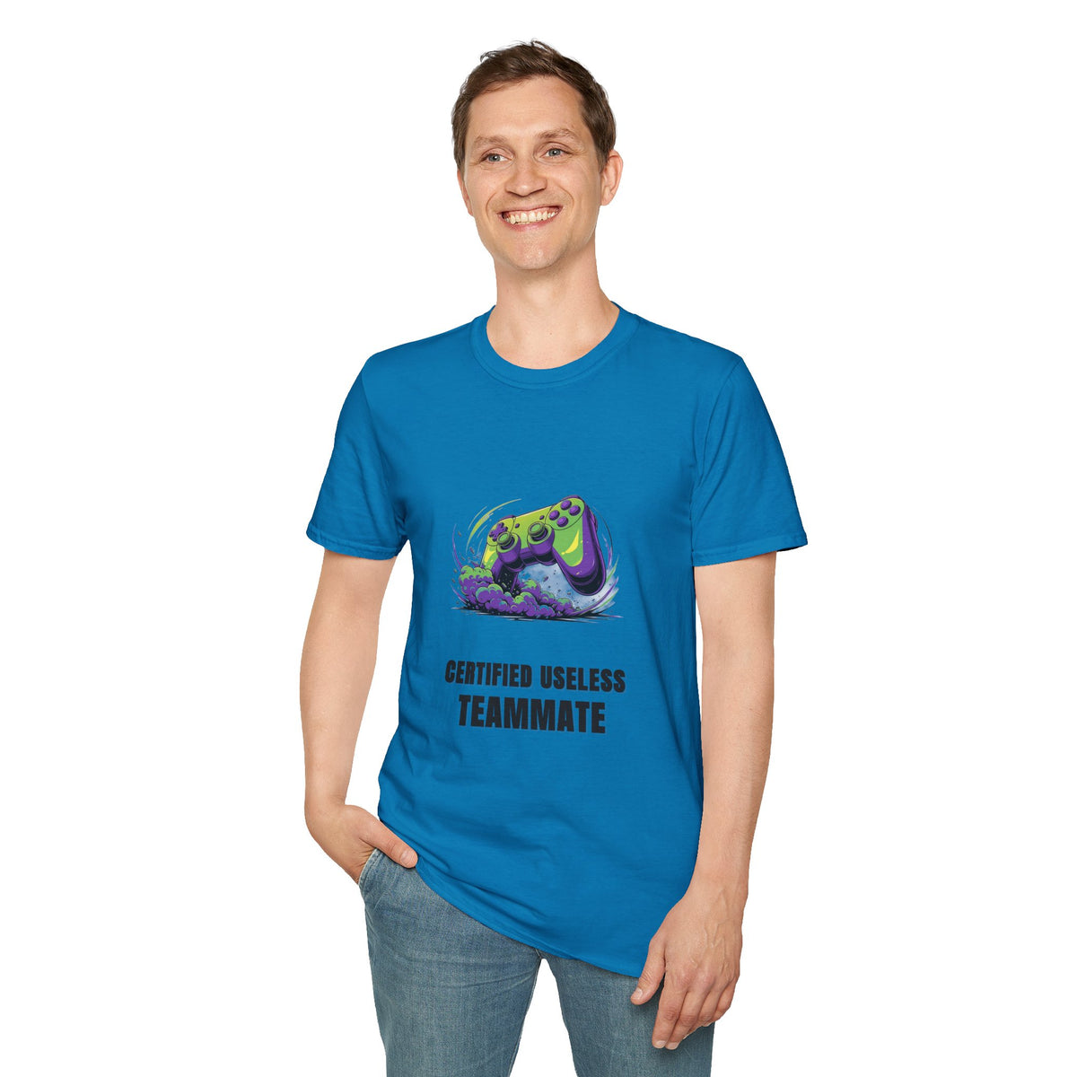 Gaming T-Shirt — "Certified Useless Teammate" Controller Graphic - Trending Now - August 2026