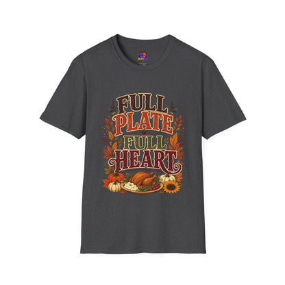 Thanksgiving T-Shirt - "Full Plate Full Heart" Fall Harvest Tee