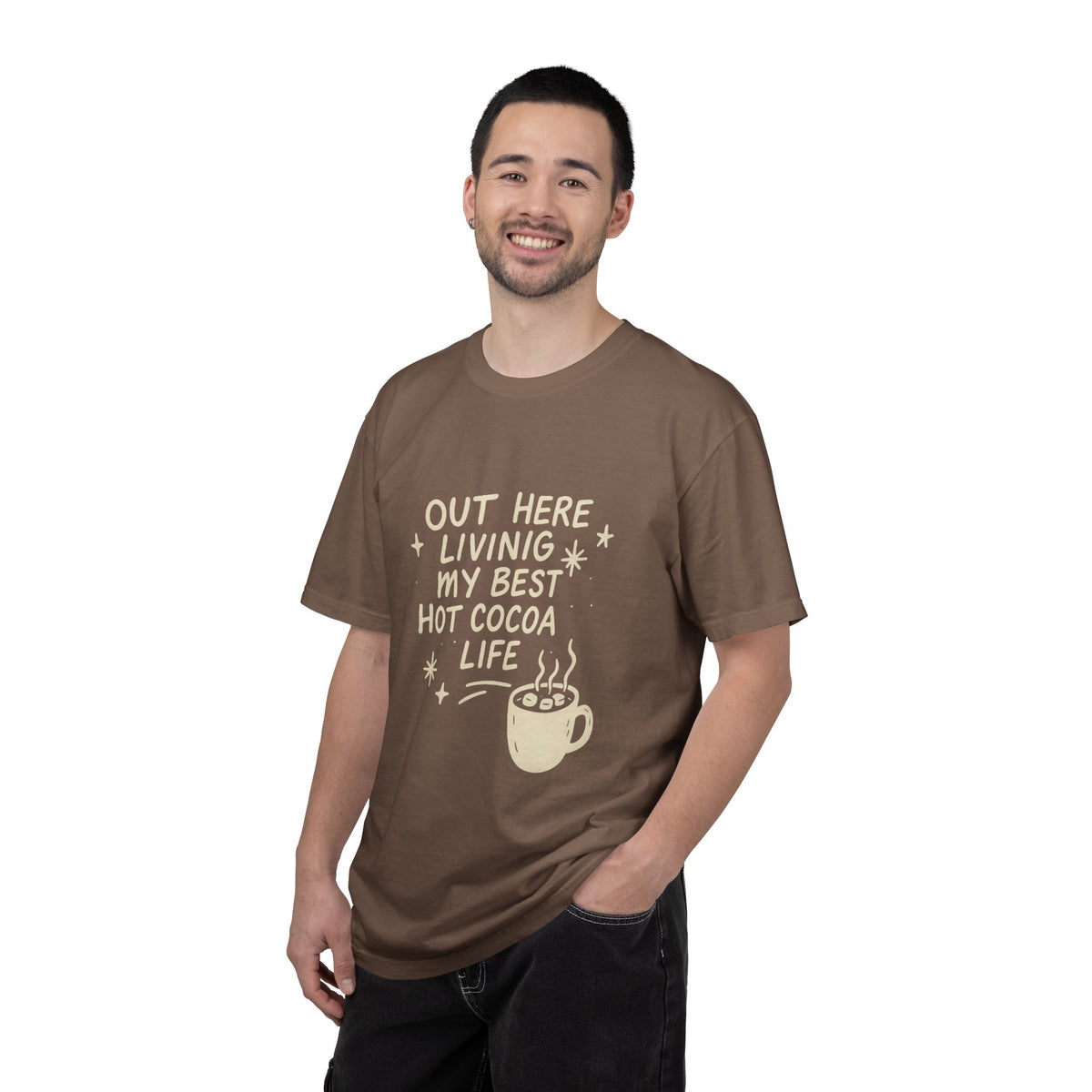 Hot Cocoa Life T-Shirt — "Out Here Living My Best Hot Cocoa Life" Graphic Tee - Trending Now - October 2026