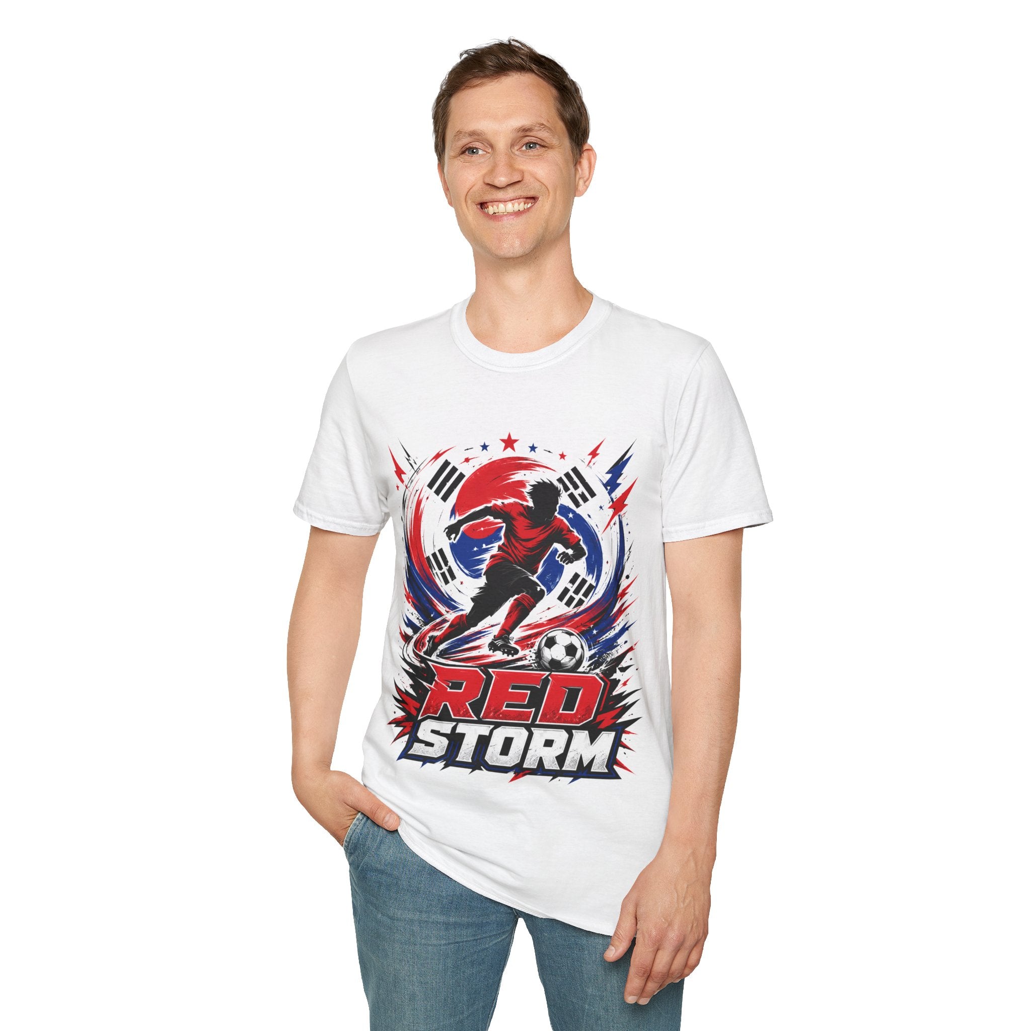 South Korea Red Storm Soccer T-Shirt — Dynamic Player Graphic Tee