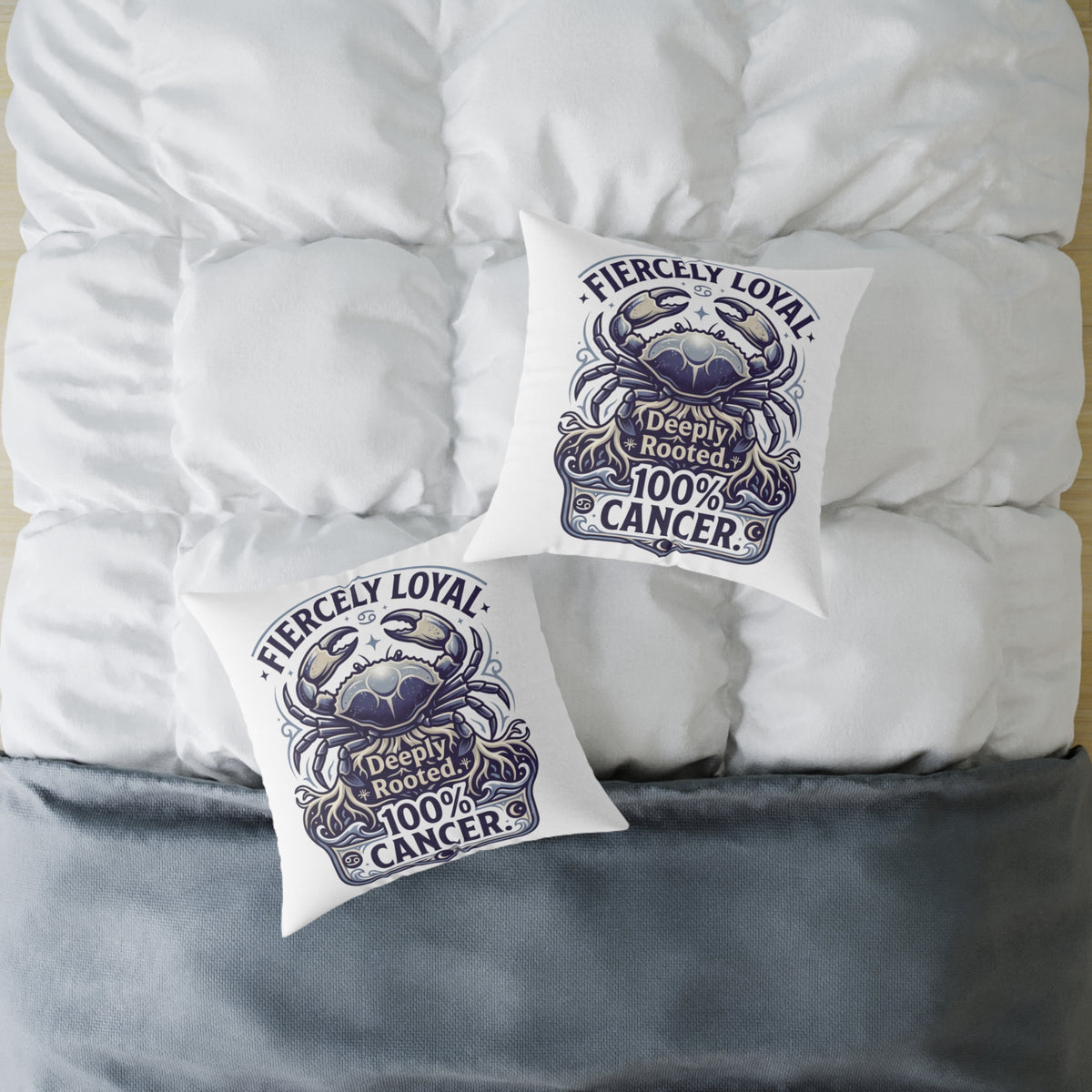 Cancer Zodiac Fiercely Loyal Square Poly Canvas Pillow