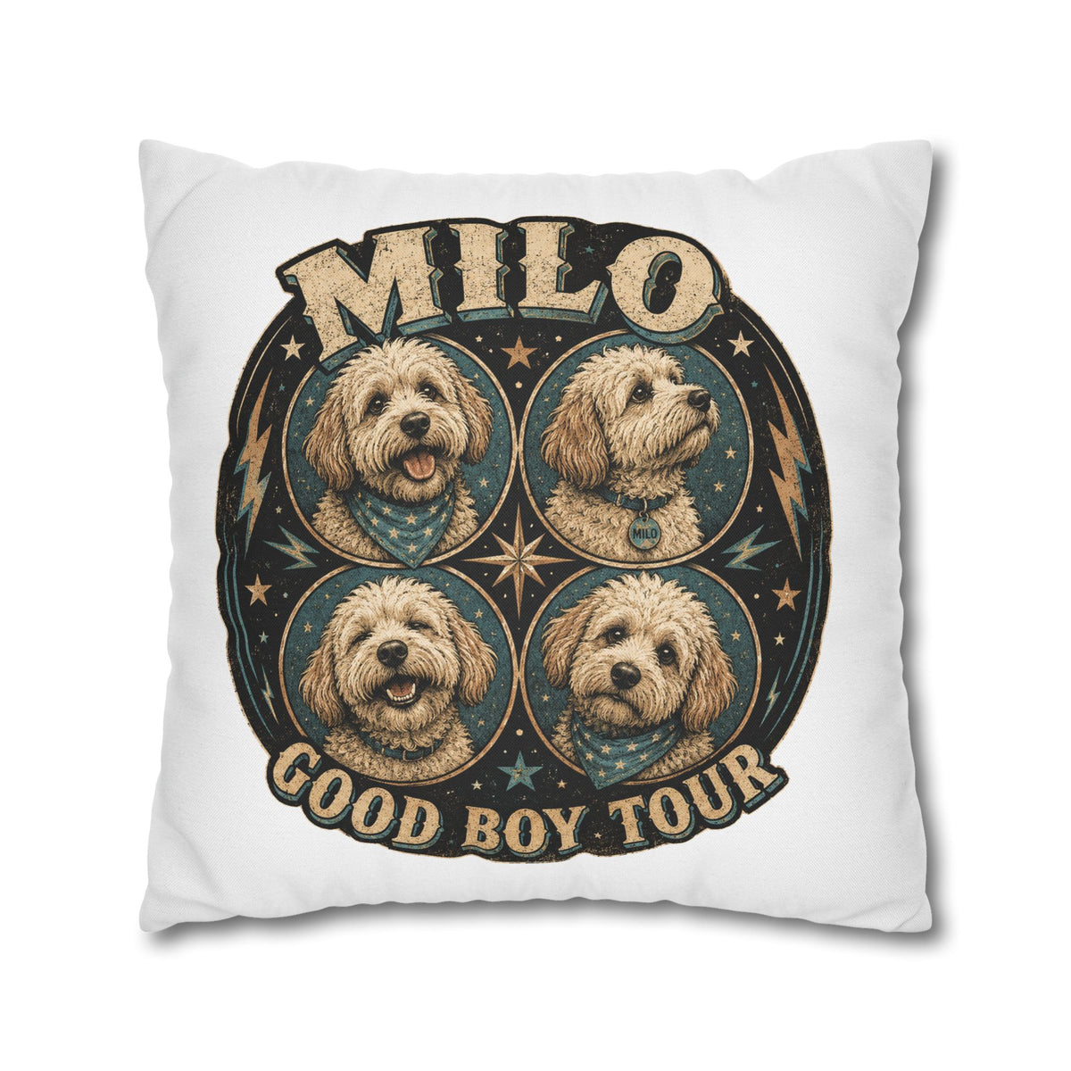 Milo "Good Boy Tour" Decorative Pillowcase Milo Bailey Dog Dad Mom