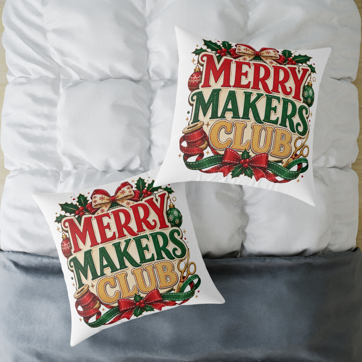 Christmas Merry Makers Club Holiday Throw Pillow