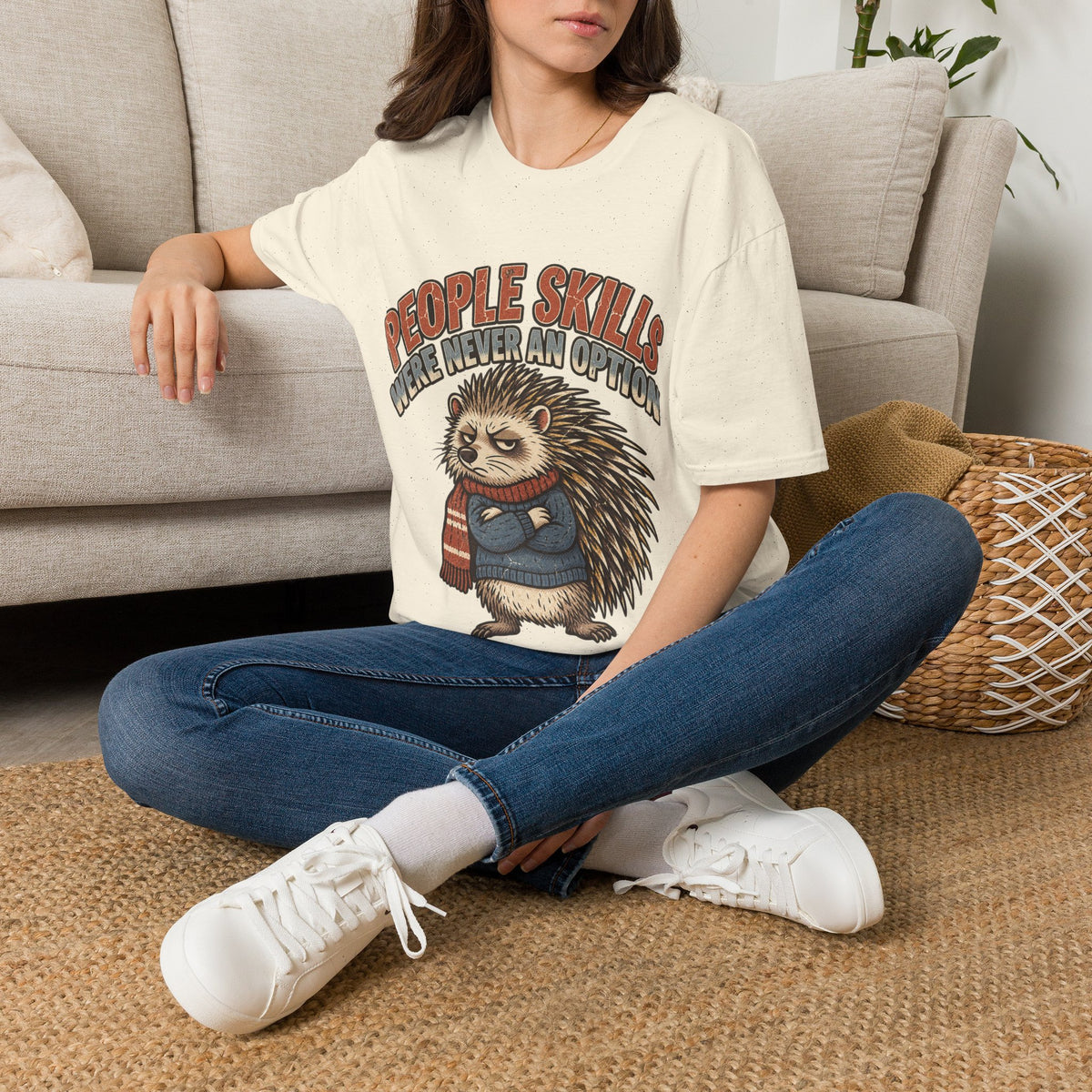 People Skills Were Never An Option T-Shirt — Funny Introvert Porcupine Graphic Tee