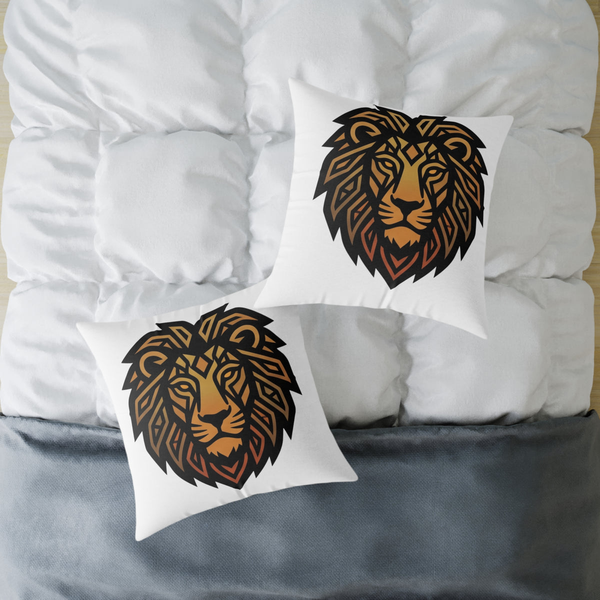 Leo Zodiac Lion Square Poly Canvas Pillow