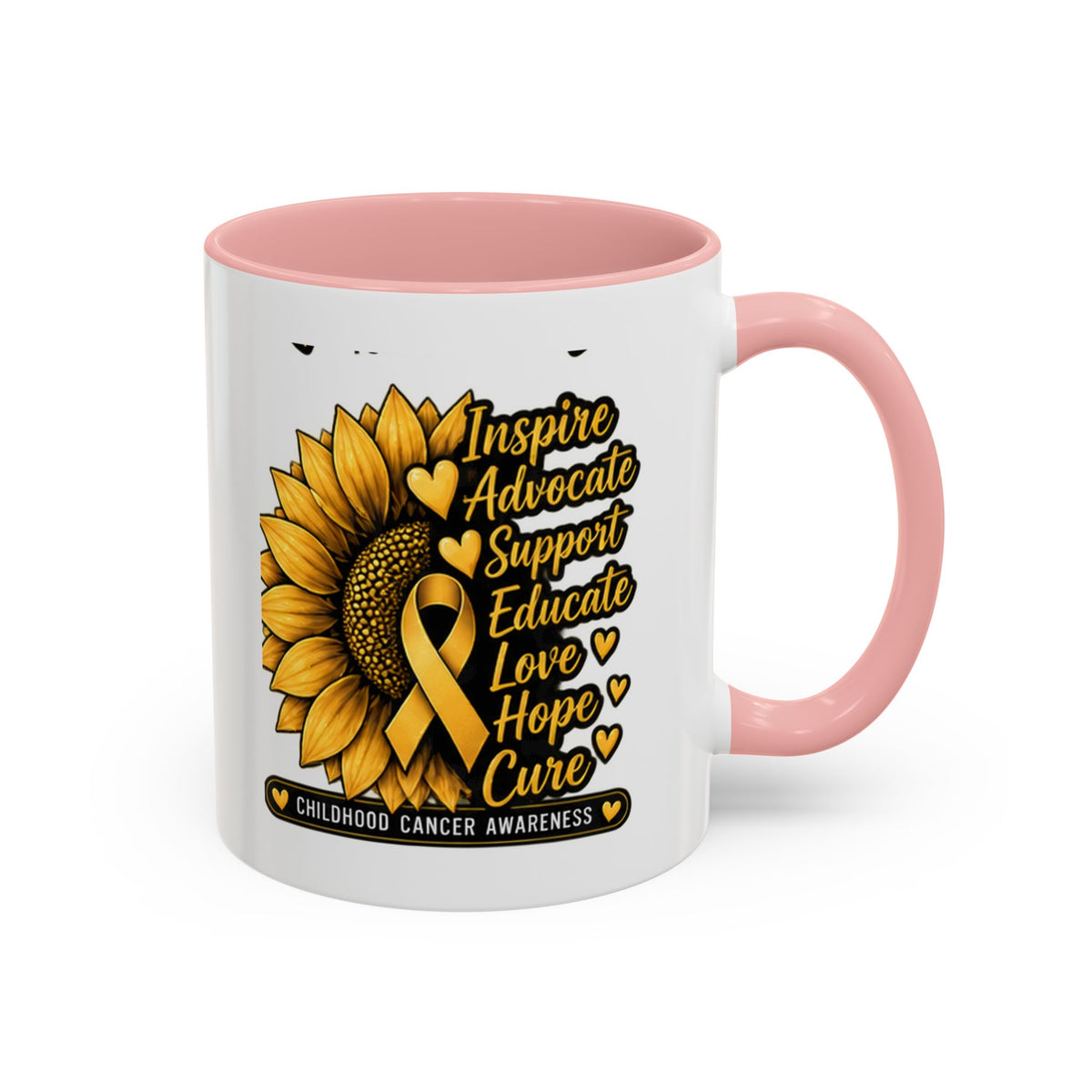 Childhood Cancer Awareness Sunflower Accent Coffee Mug (11/15oz)