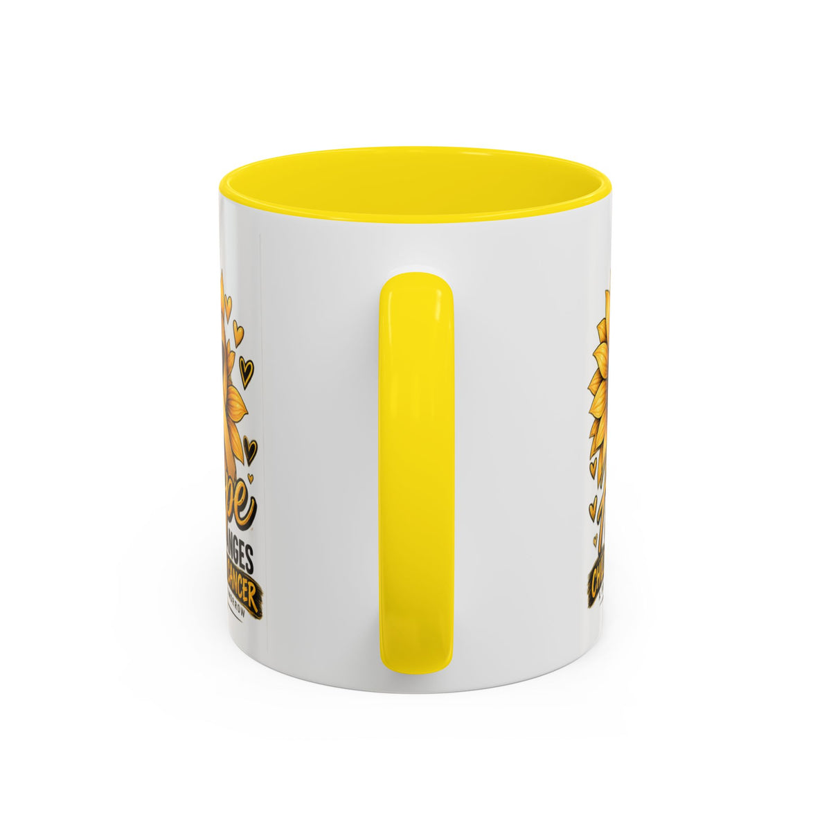 Hope Changes Childhood Cancer Mug – Gold Ribbon Sunflower Accent Coffee Cup (11/15oz)