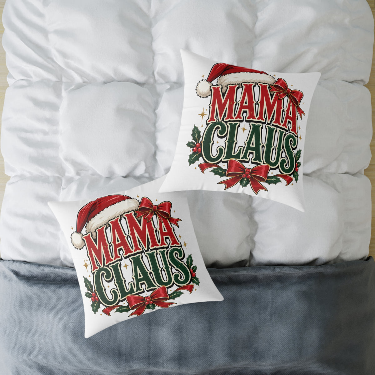Mama Claus Christmas Pillow — Festive Holiday Decorative Throw Pillow