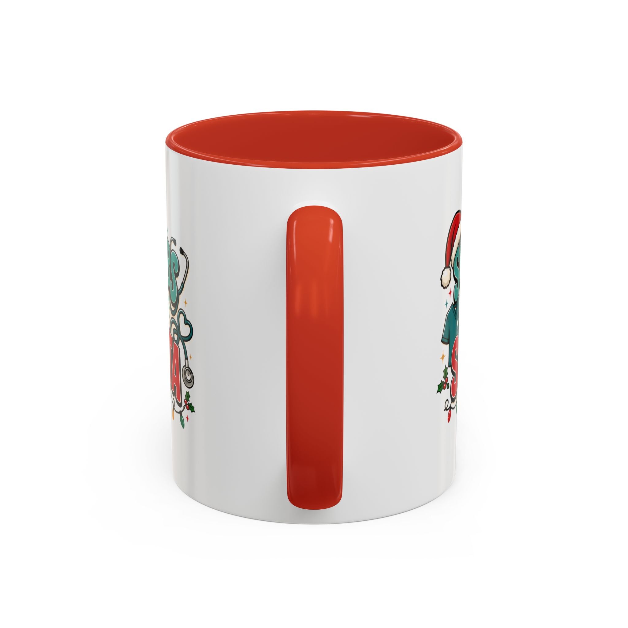 Modern Day Christmas Scrubs and Santa Coffee Mug — Funny Christmas Nurse Gift