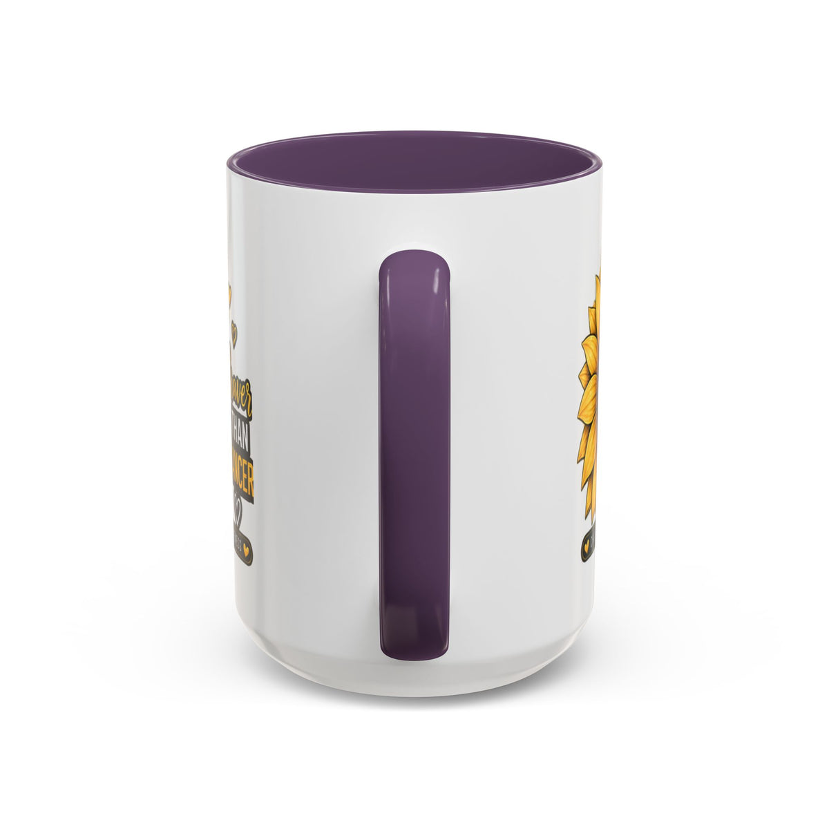 Childhood Cancer Awareness Mug — "Braver Than Cancer" Sunflower & Gold Ribbon