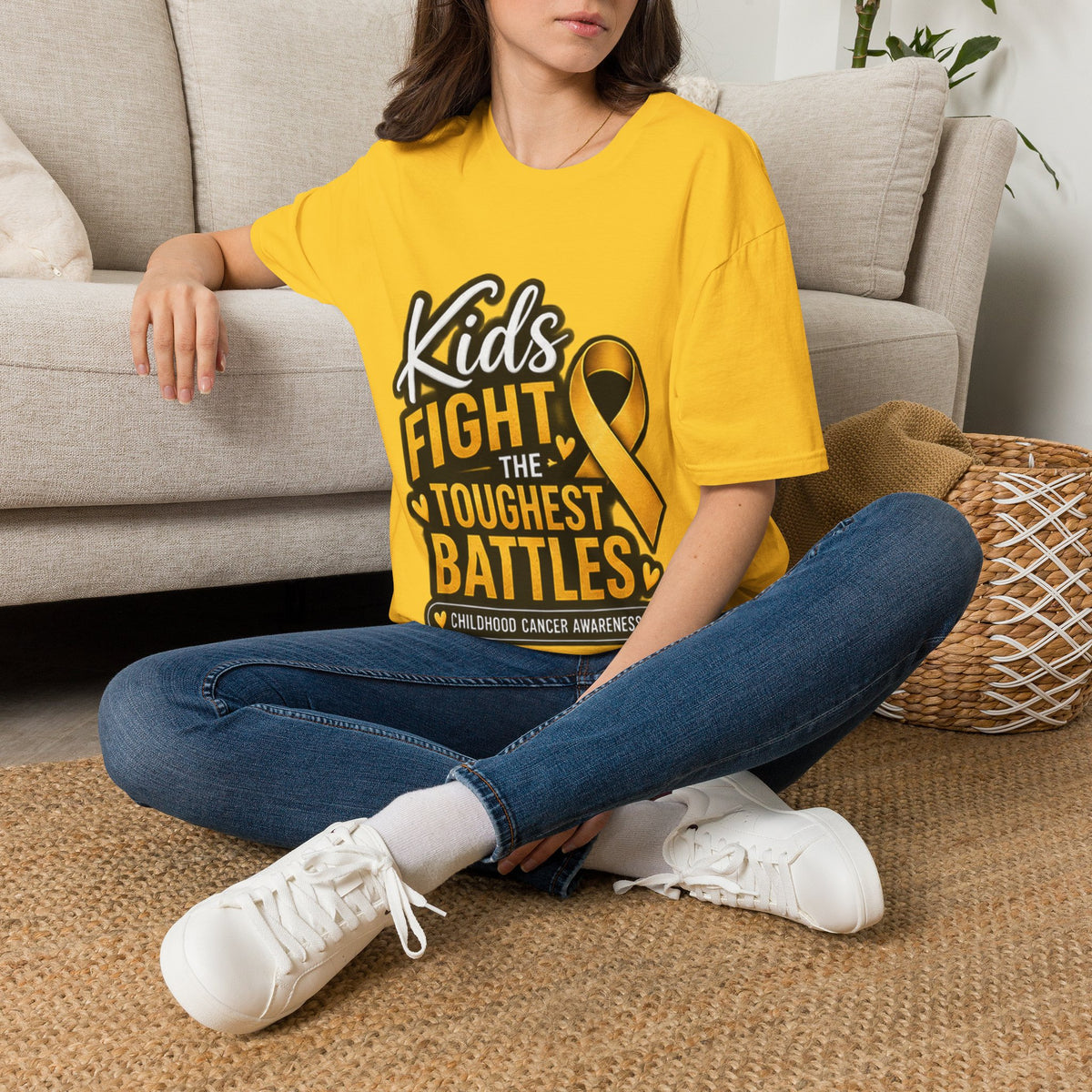 Kids Fight the Toughest Battles Childhood Cancer Awareness T-Shirt