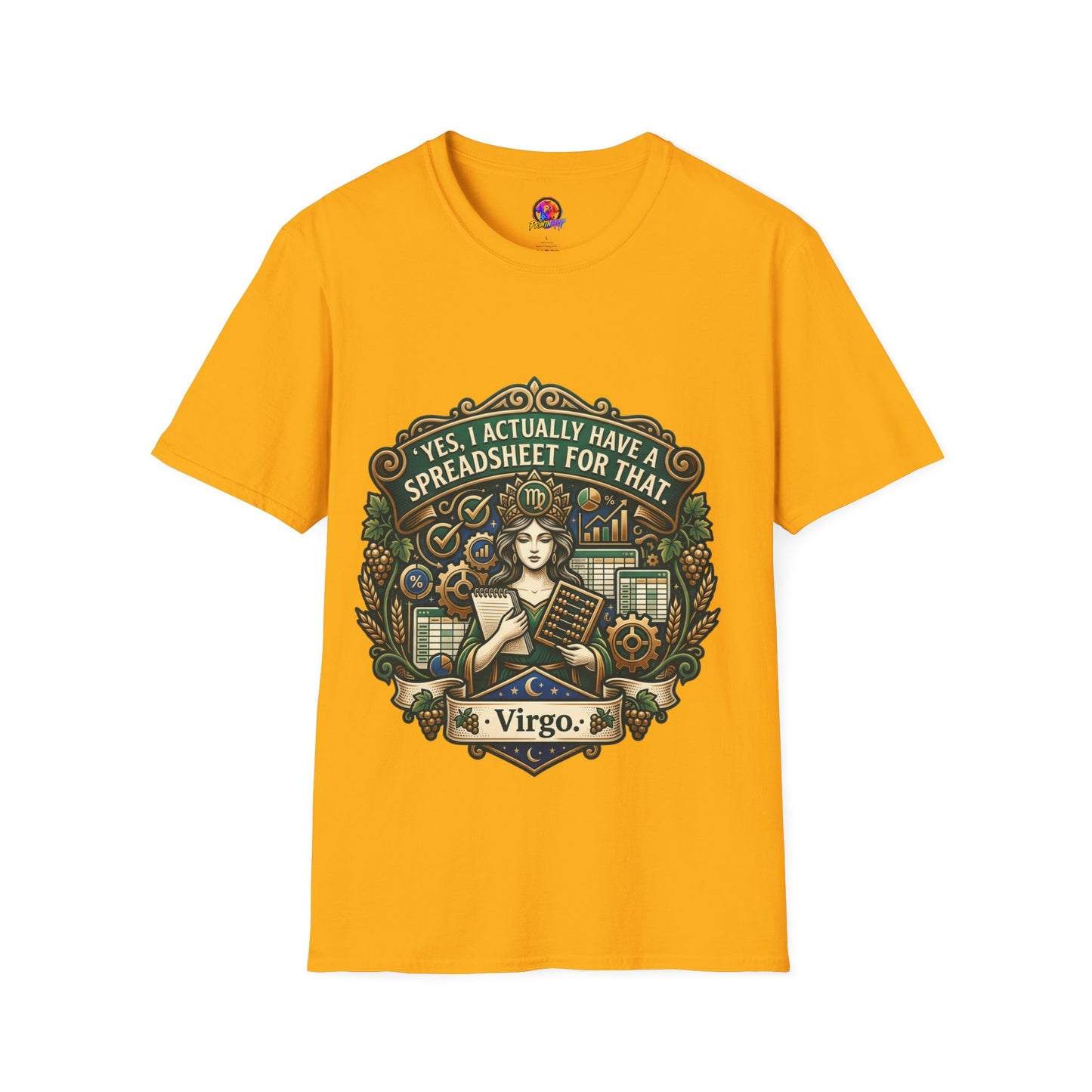 Virgo Zodiac T‑Shirt — "Yes, I Actually Have a Spreadsheet for That"