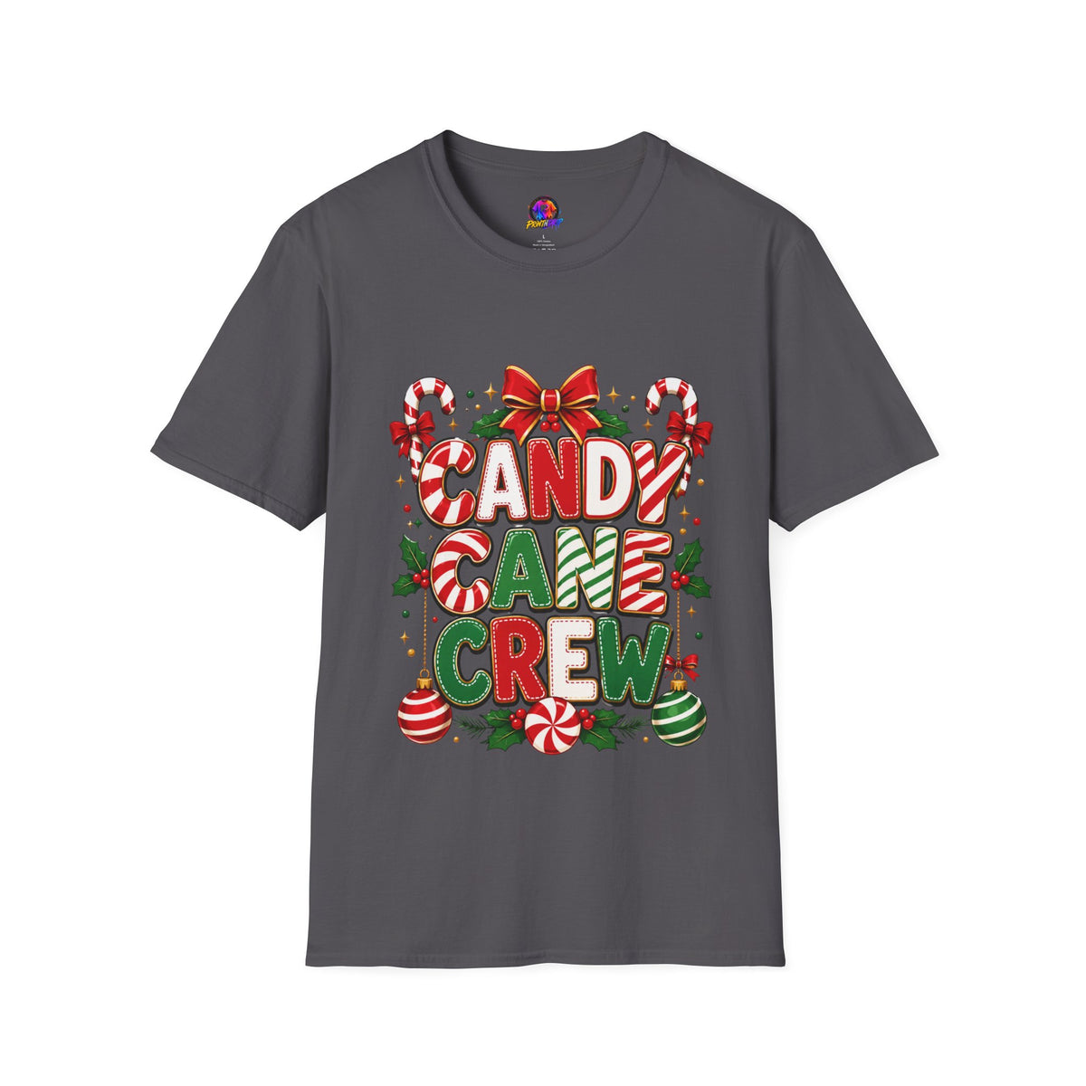 Candy Cane Crew T-Shirt — Festive Christmas Holiday Tee