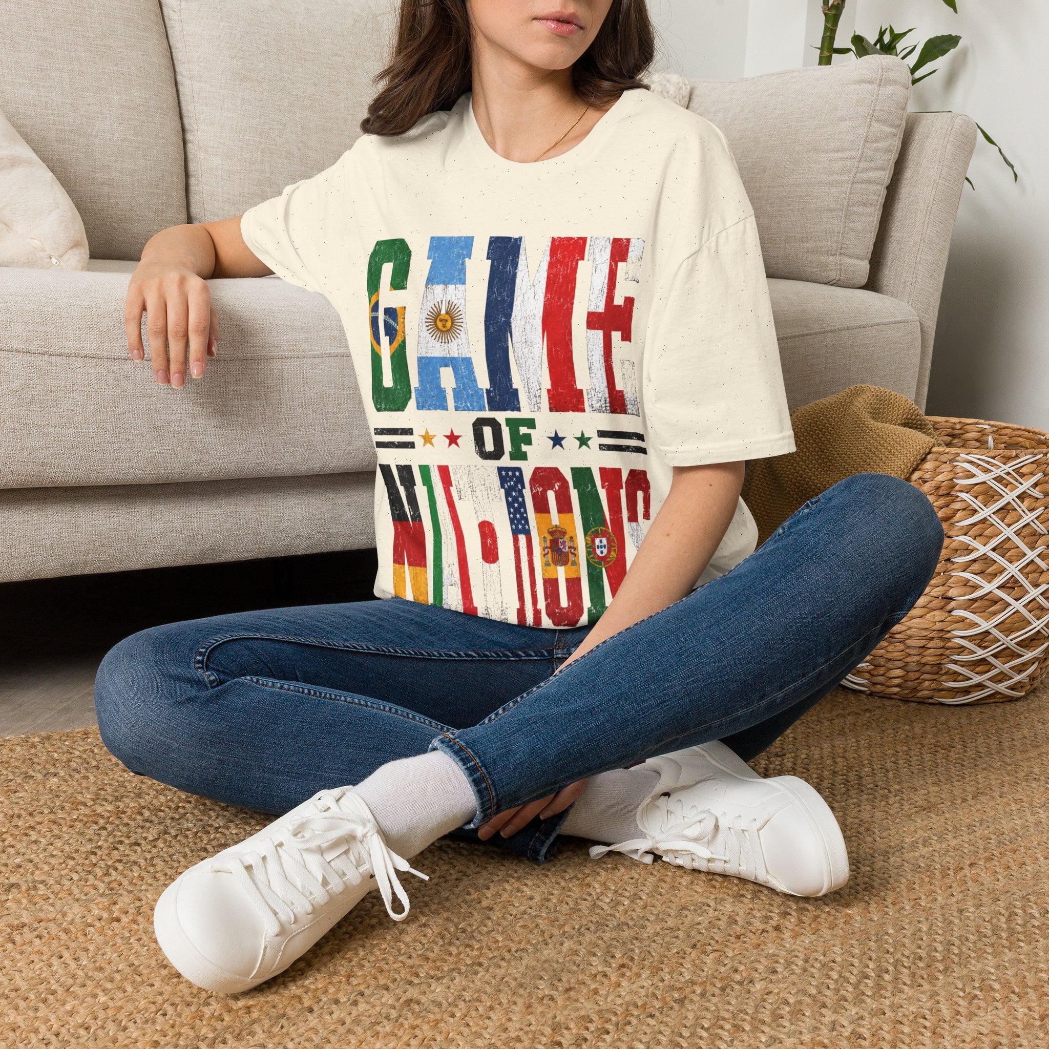 FIFA World Cup 2026 T-Shirt — 'Game of Nations' Vintage Flag Soccer Graphic Tee