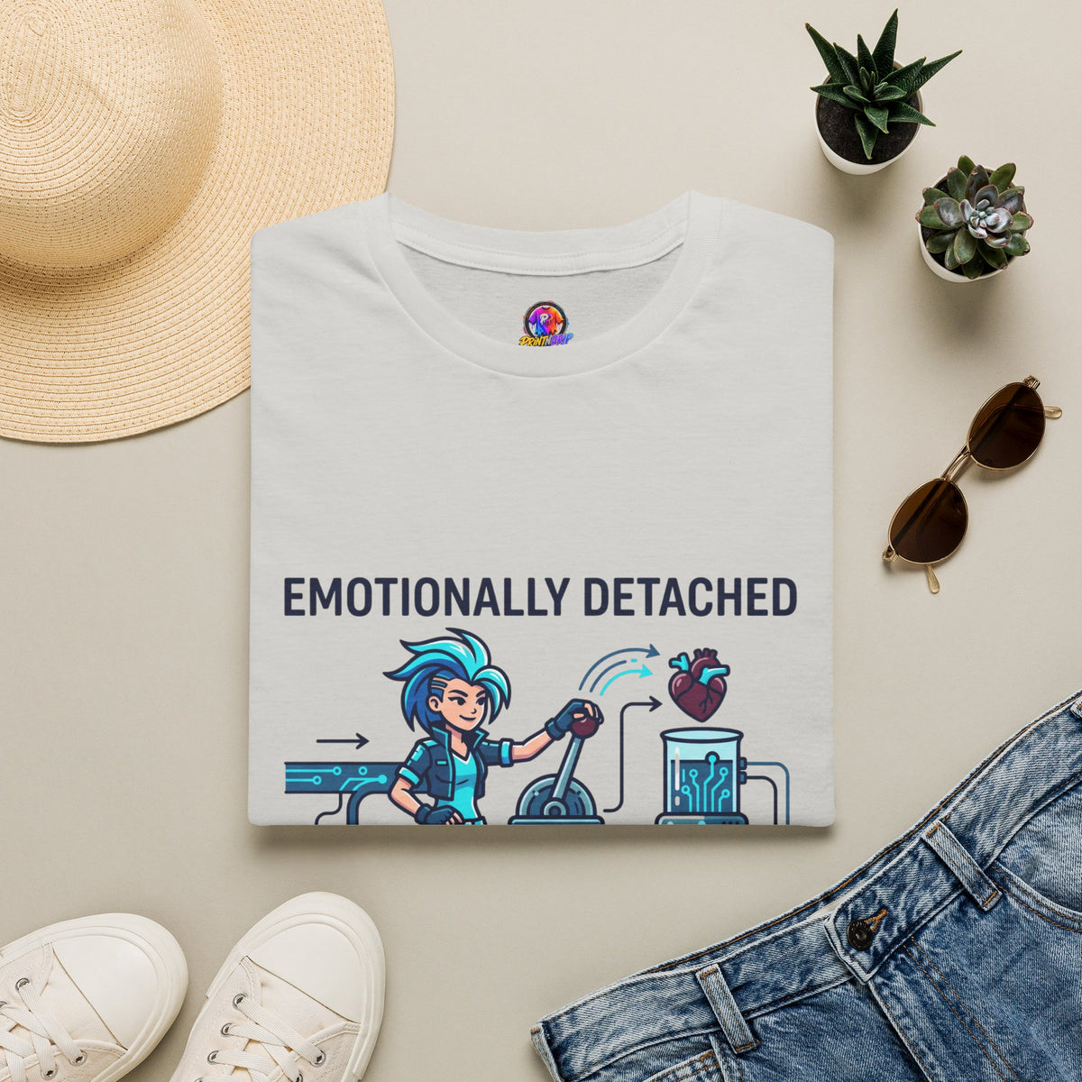 Aquarius Zodiac Emotionally Detached, Intellectually Invested T-Shirt — Aquarian Graphic Tee