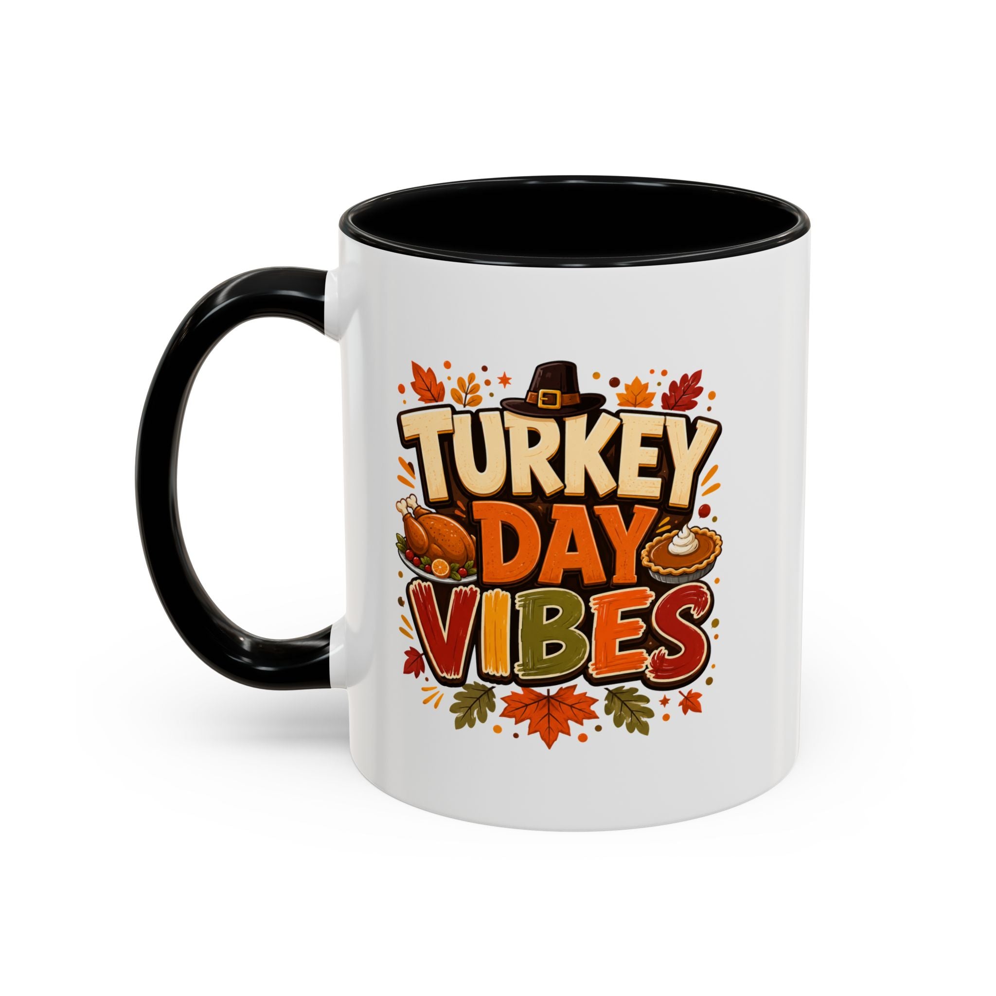 Thanksgiving Mug Turkey Day Vibes Accent Mug — Thanksgiving Coffee Cup