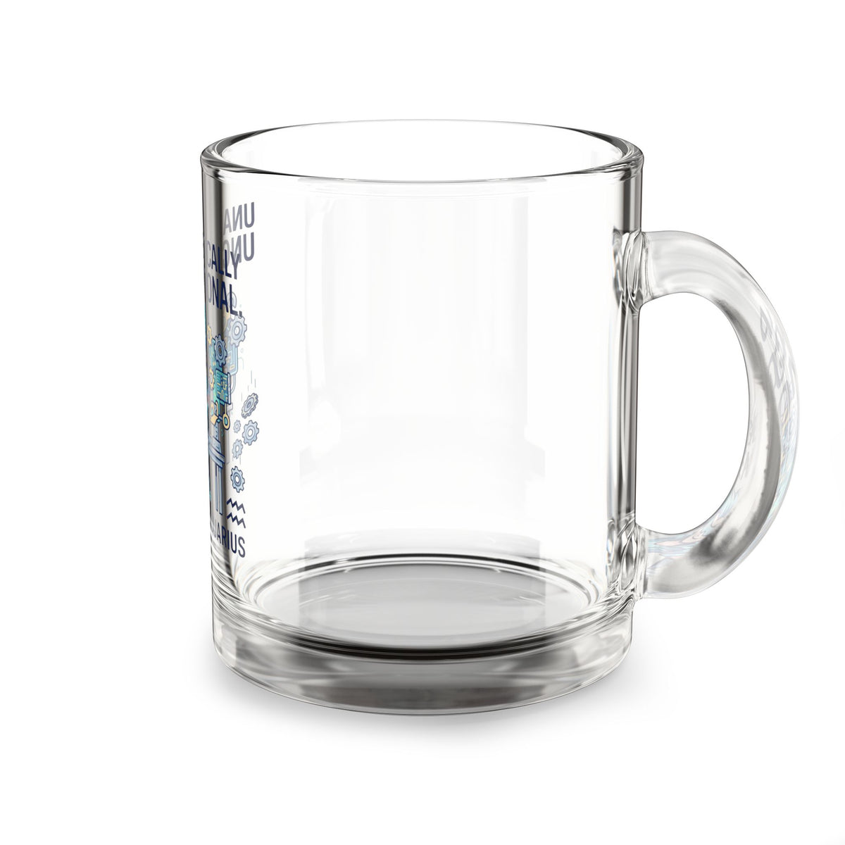 Aquarius Glass Mug — "Unapologetically Unconventional" 10oz Zodiac Coffee Cup