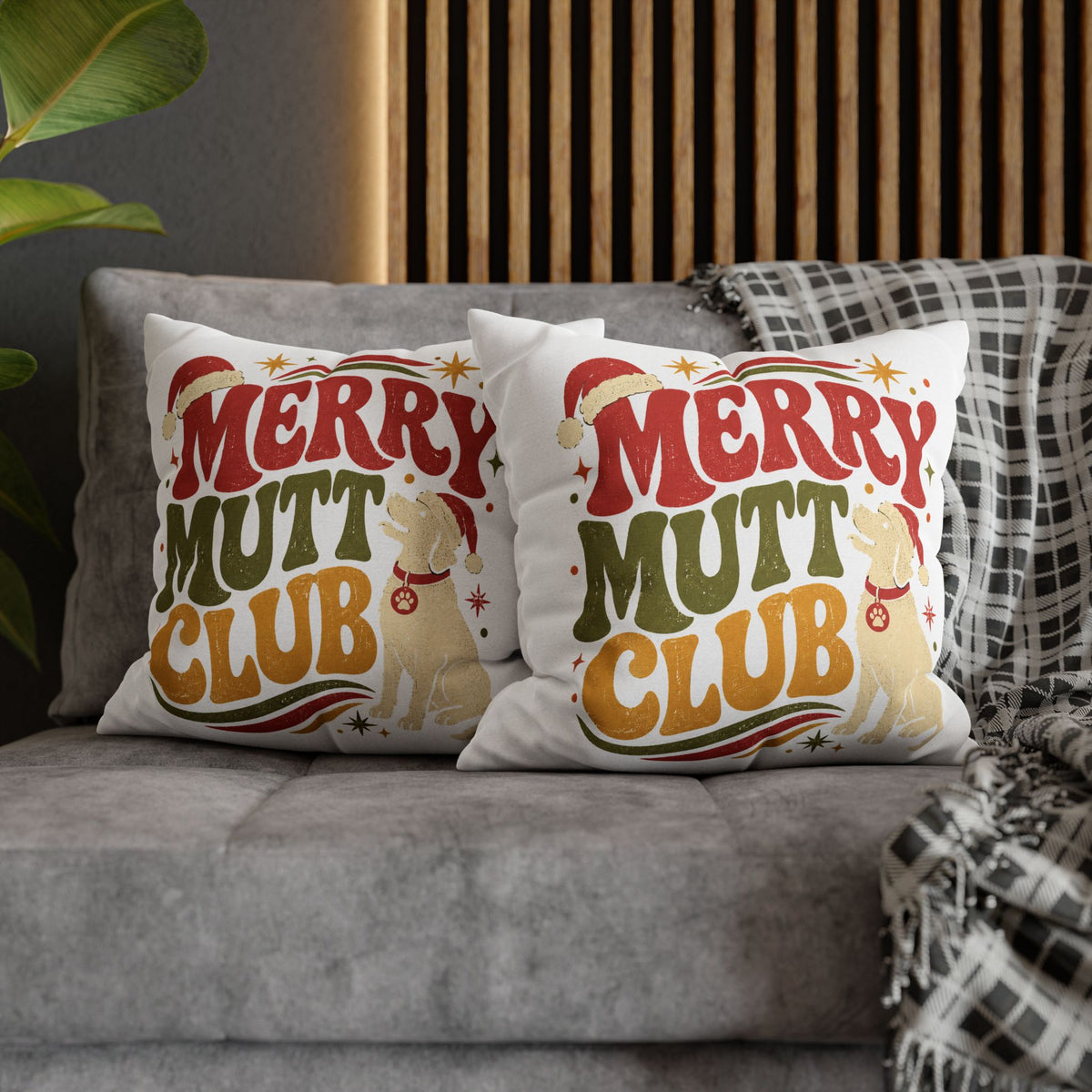 Merry Mutt Club Christmas Pillowcase Modern Day Christmas