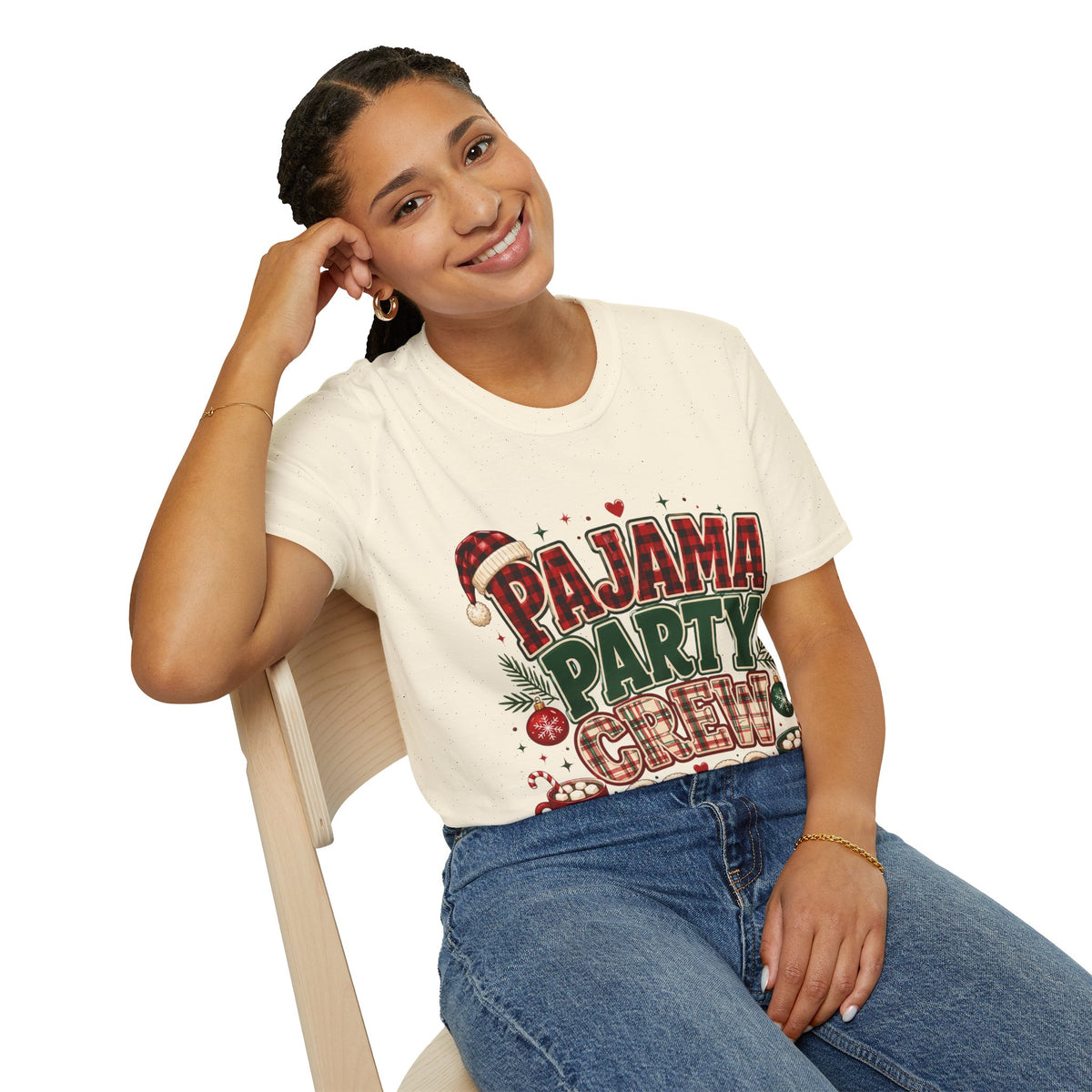 Pajama Party Crew T‑Shirt — Festive Christmas Lounge Tee