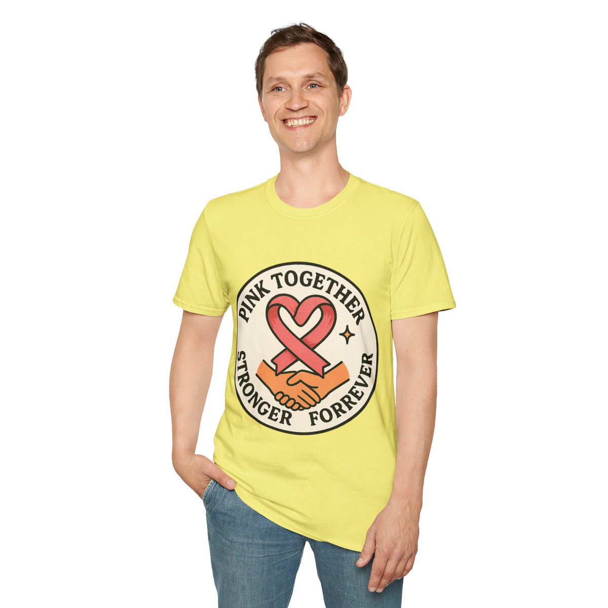 Pink Together Stronger Forever Shield Badge T-Shirt, Breast Cancer Heart Ribbon Tee - Trending Now - September 2026