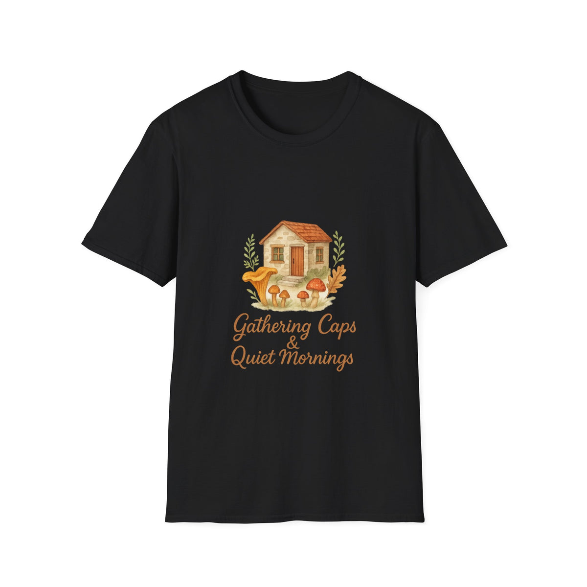 Cozy Cottage Graphic T-Shirt — 'Gathering Days, Quiet Mornings' - Trending Now - October 2026