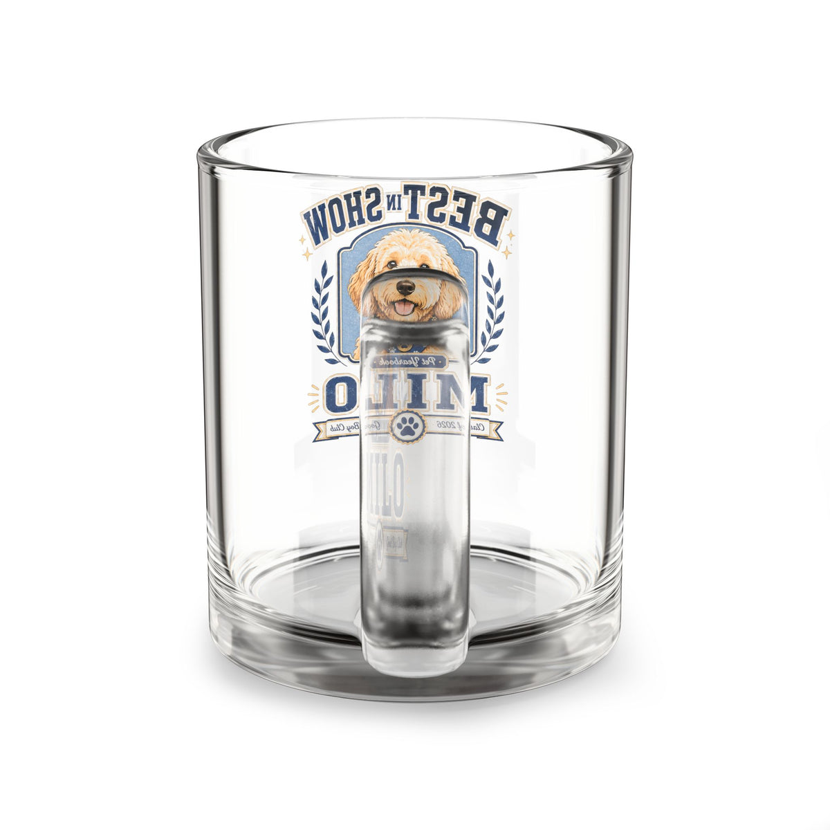 Best in Show Personalized Dog Glass Mug — 'Milo' 10oz Coffee Cup