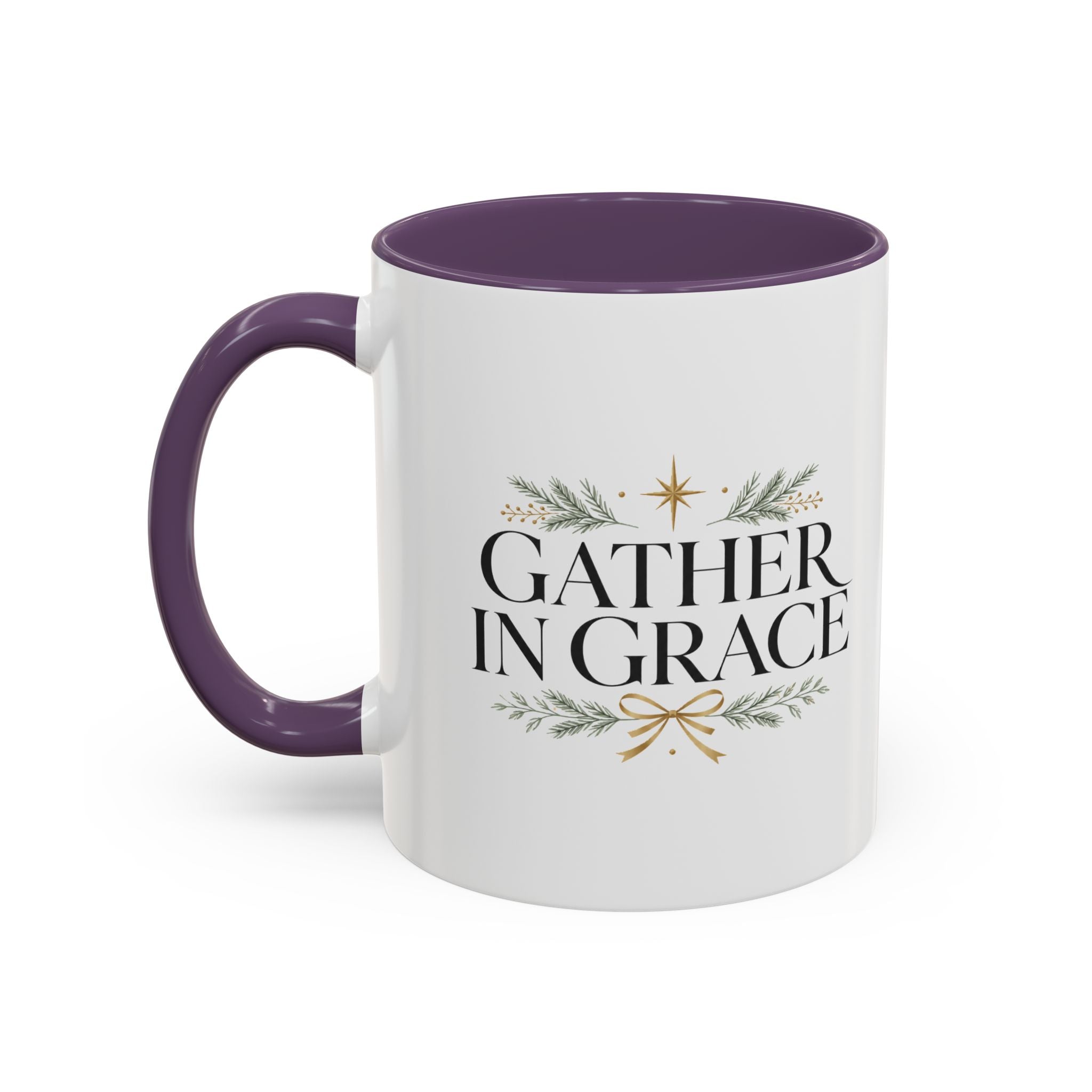 Christmas Gather in Grace Coffee Mug — Inspirational Holiday Accent Mug