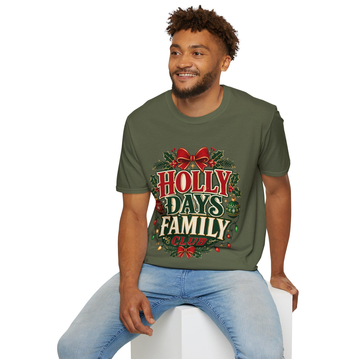 Holly Days Family Club T‑Shirt — Festive Christmas Holiday Tee