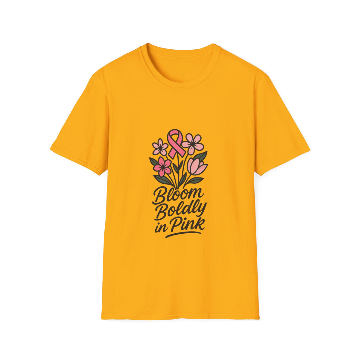 Breast Cancer Awareness T-Shirt — "Bloom Boldly in Pink" Floral Ribbon Tee - Trending Now - October 2026