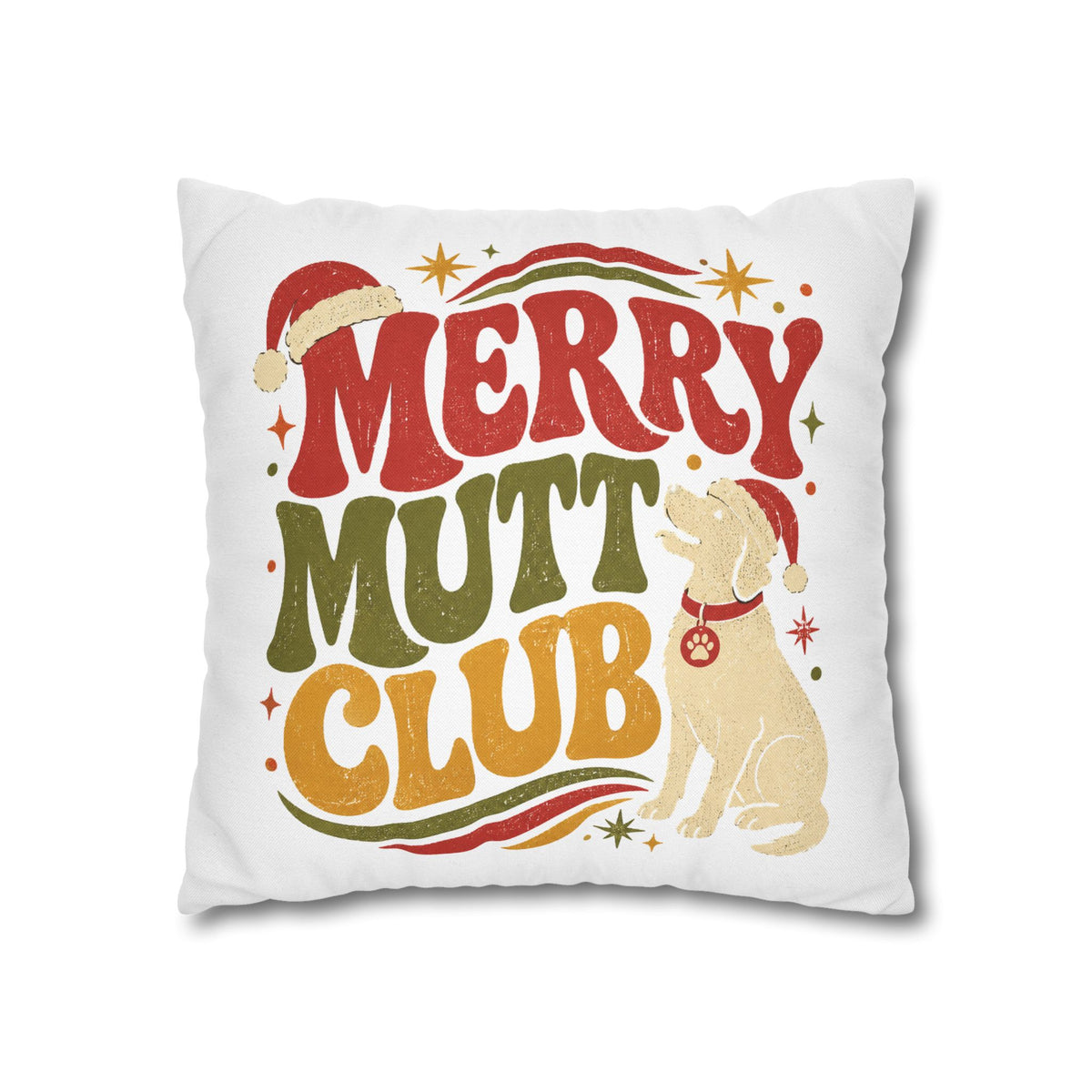 Merry Mutt Club Christmas Pillowcase Modern Day Christmas
