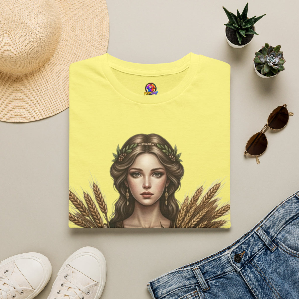 Goddess of Harvest T‑Shirt — Wheat Maiden Graphic Tee