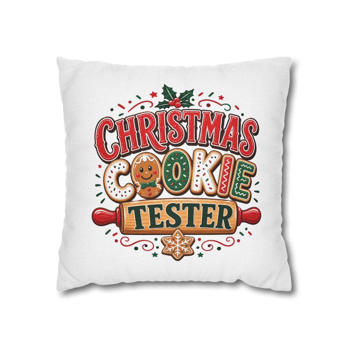 Christmas Cookie Tester Pillowcase — Holiday Decorative Throw Pillow Cover