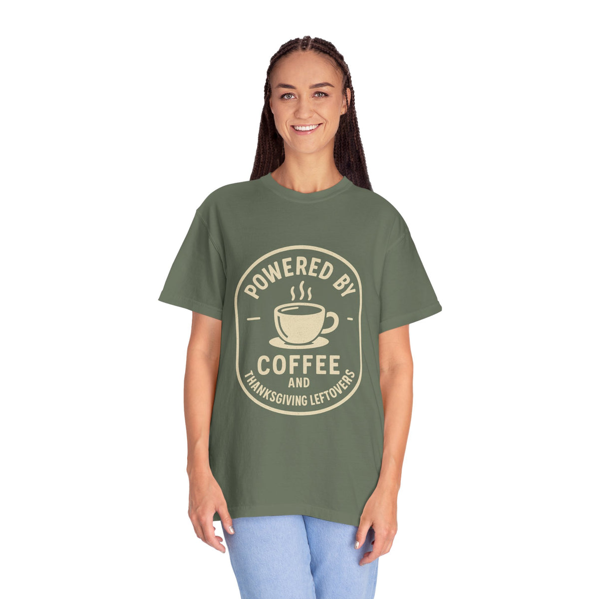 Powered by Coffee and Thanksgiving Leftovers T-Shirt - Trending Now - October 2026