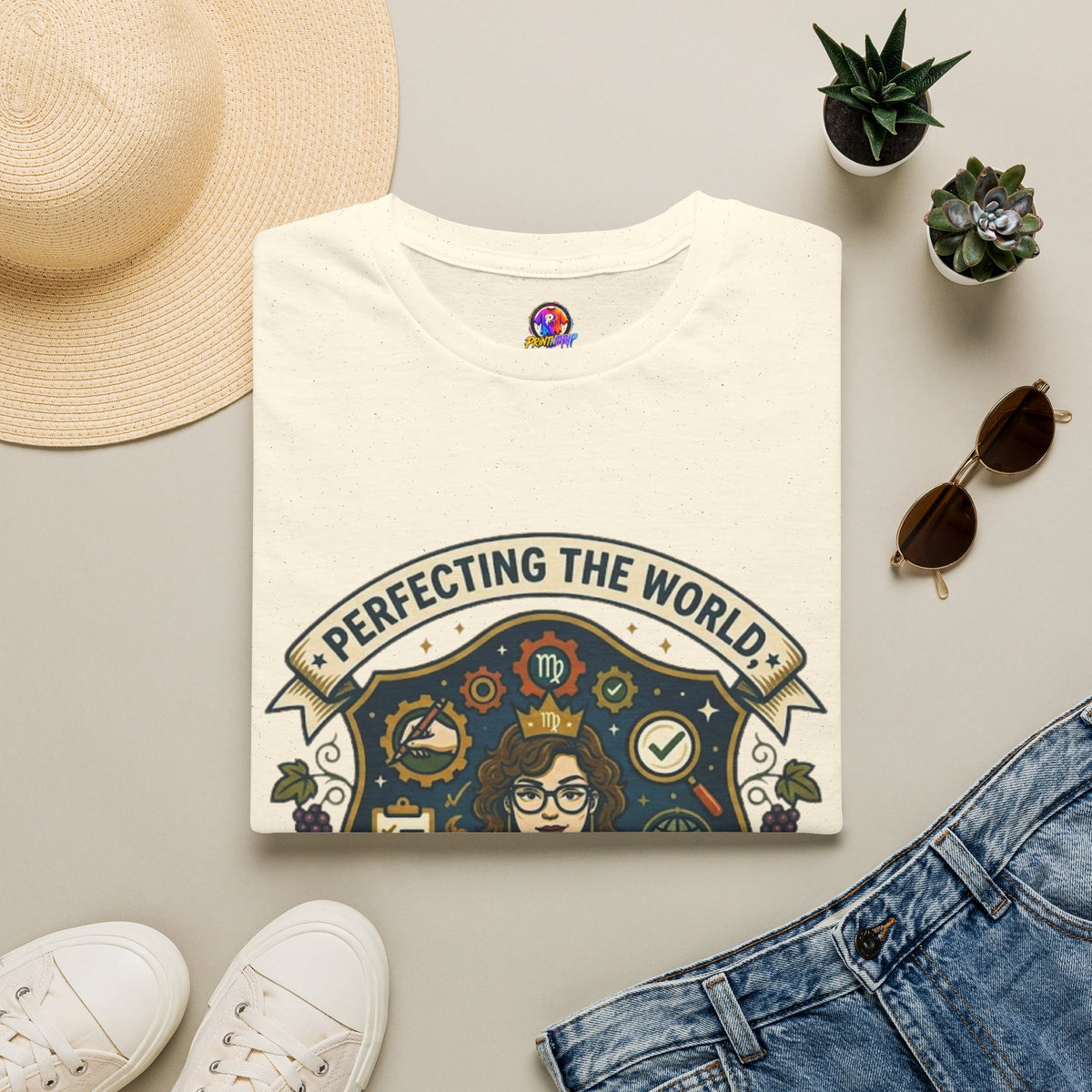 Virgo T‑Shirt — "Perfecting the World One Correction at a Time" Zodiac Tee