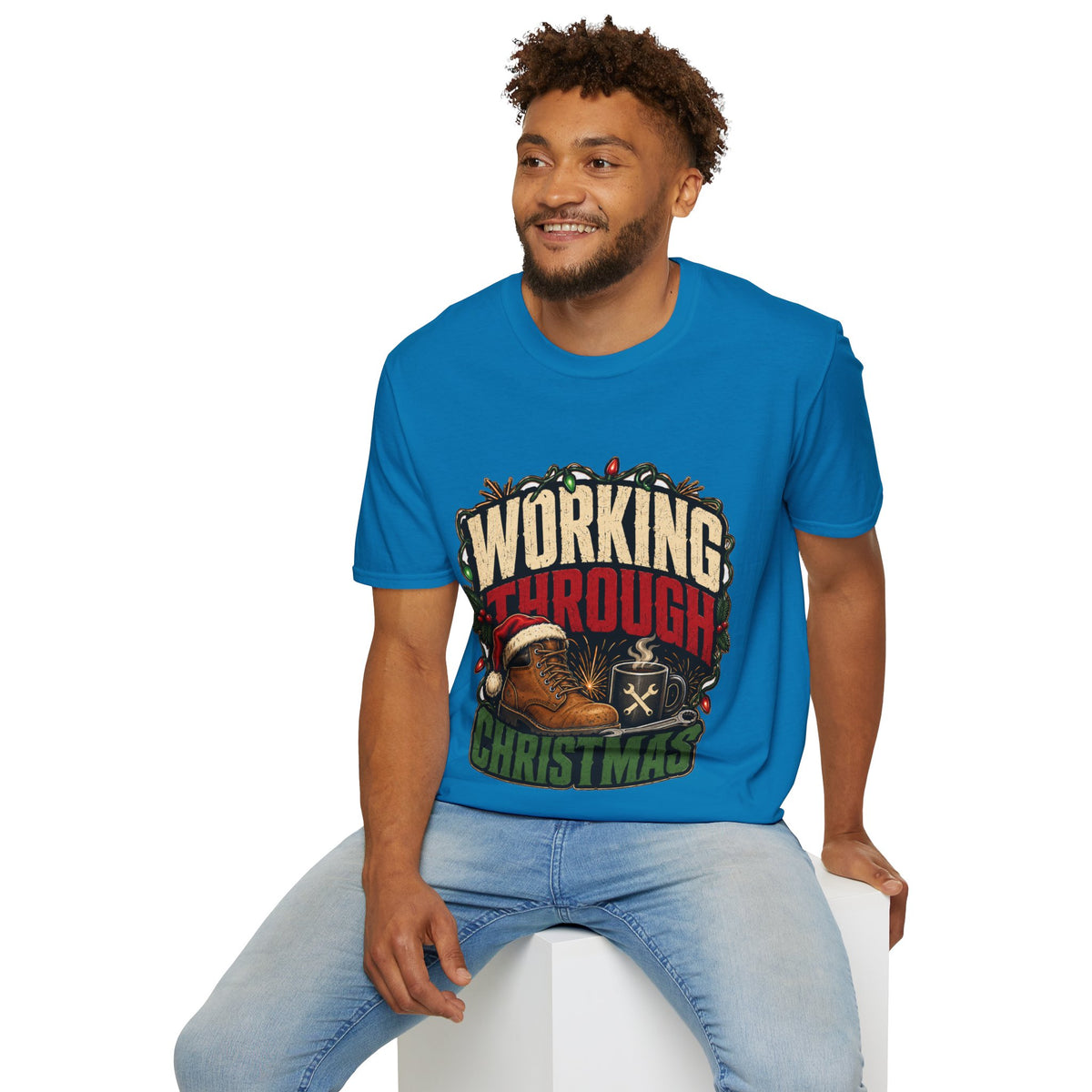 Working Through Christmas T-Shirt — Funny Holiday Nurse/Worker Gift