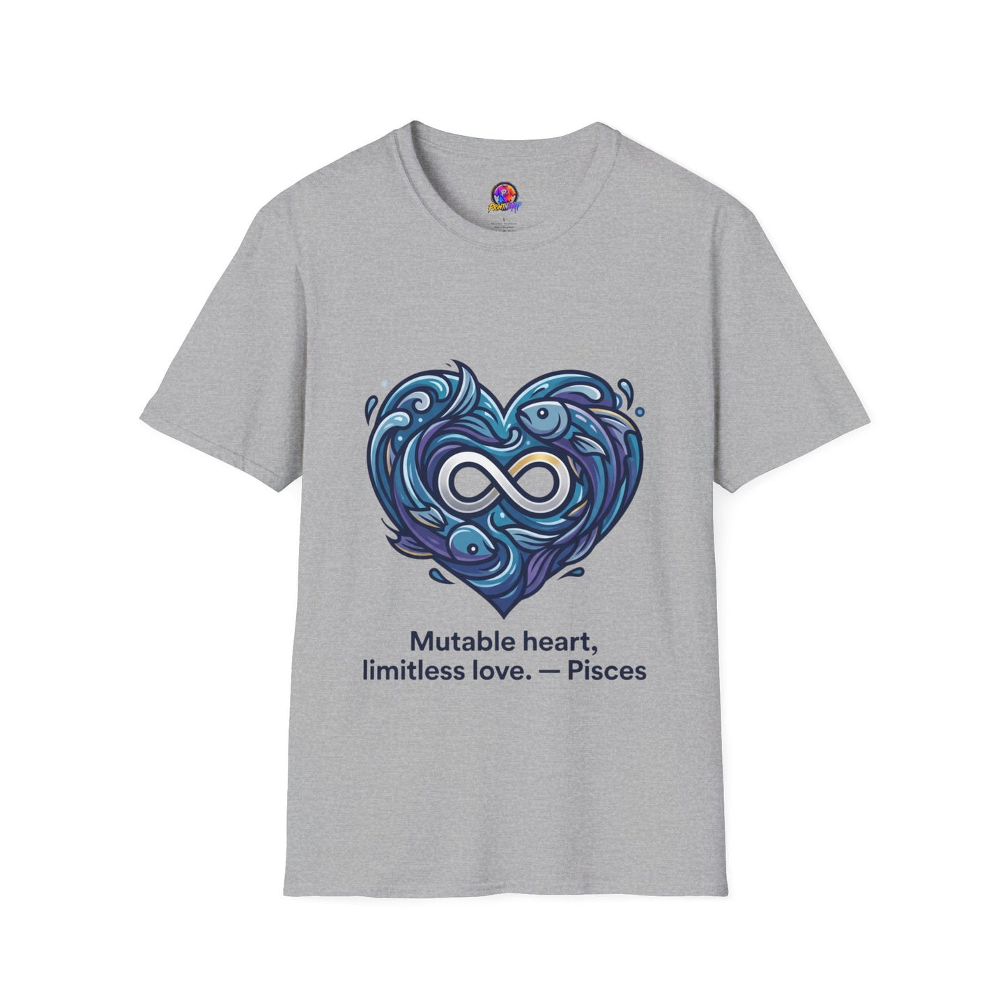 Pisces Infinity Heart T‑Shirt — Zodiac Ocean Love Tee