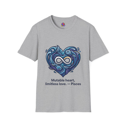 Pisces Infinity Heart T‑Shirt — Zodiac Ocean Love Tee