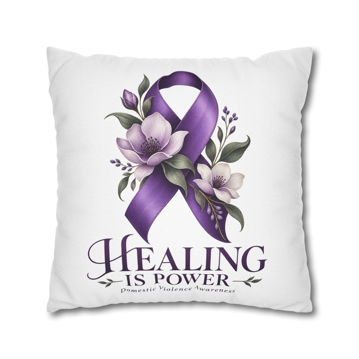 Domestic Violence Healing Is Power Purple Ribbon Pillow