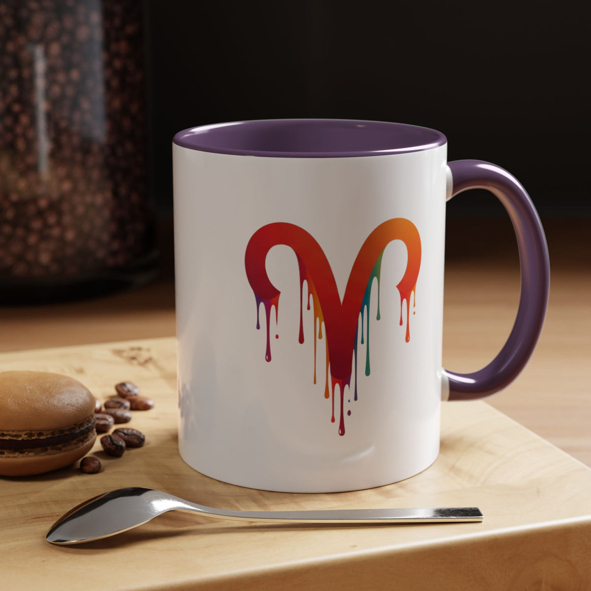Aries Zodiac Rainbow Drip Aries Coffee Mug — Zodiac Astrology Accent Mug